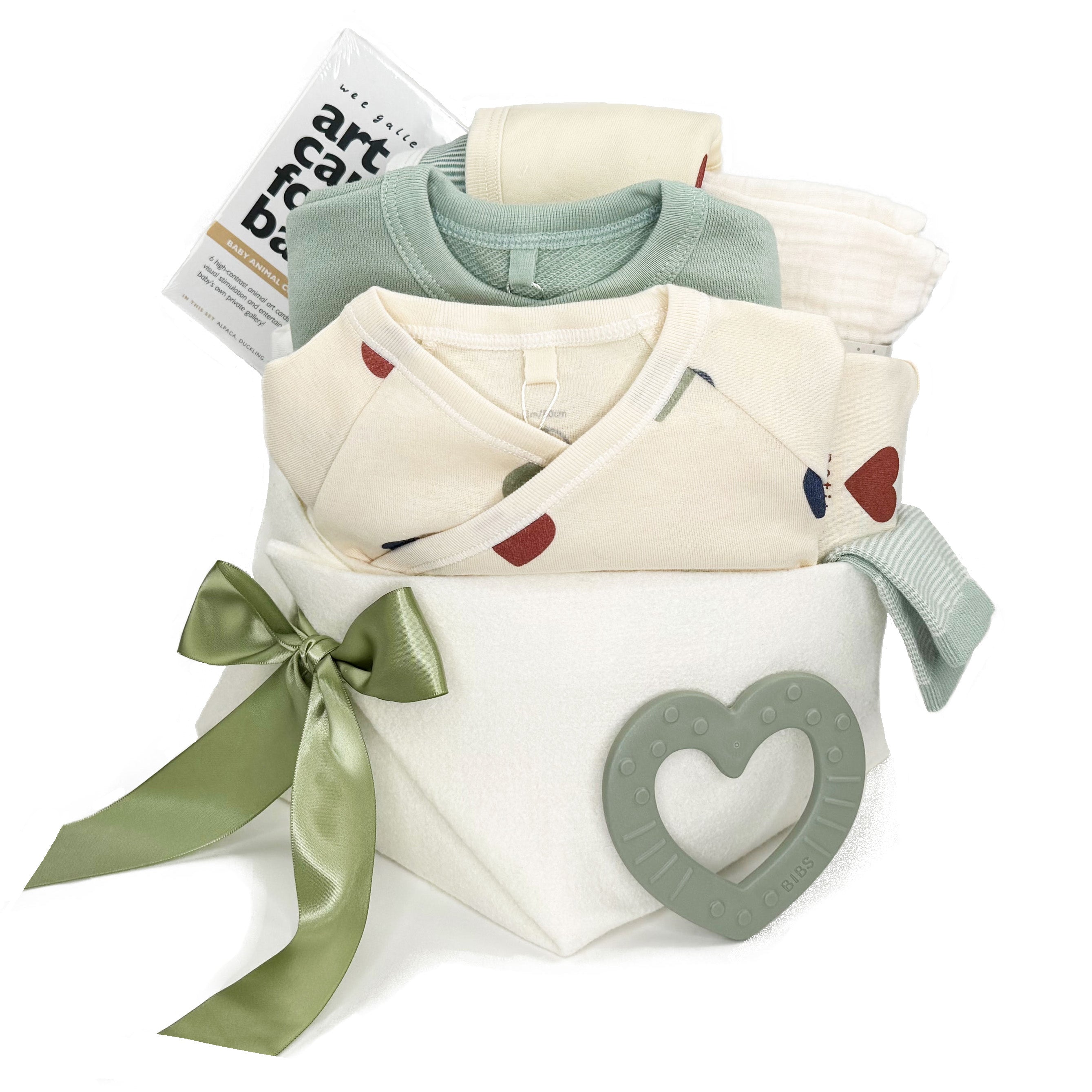Luxury Neutral Baby Gift Basket featuring Petit Bateau at Bonjour Baby Baskets 