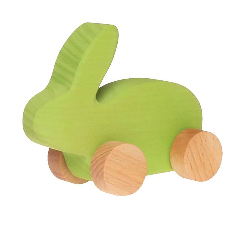 Grimm's Baby pull toy rabbit in green