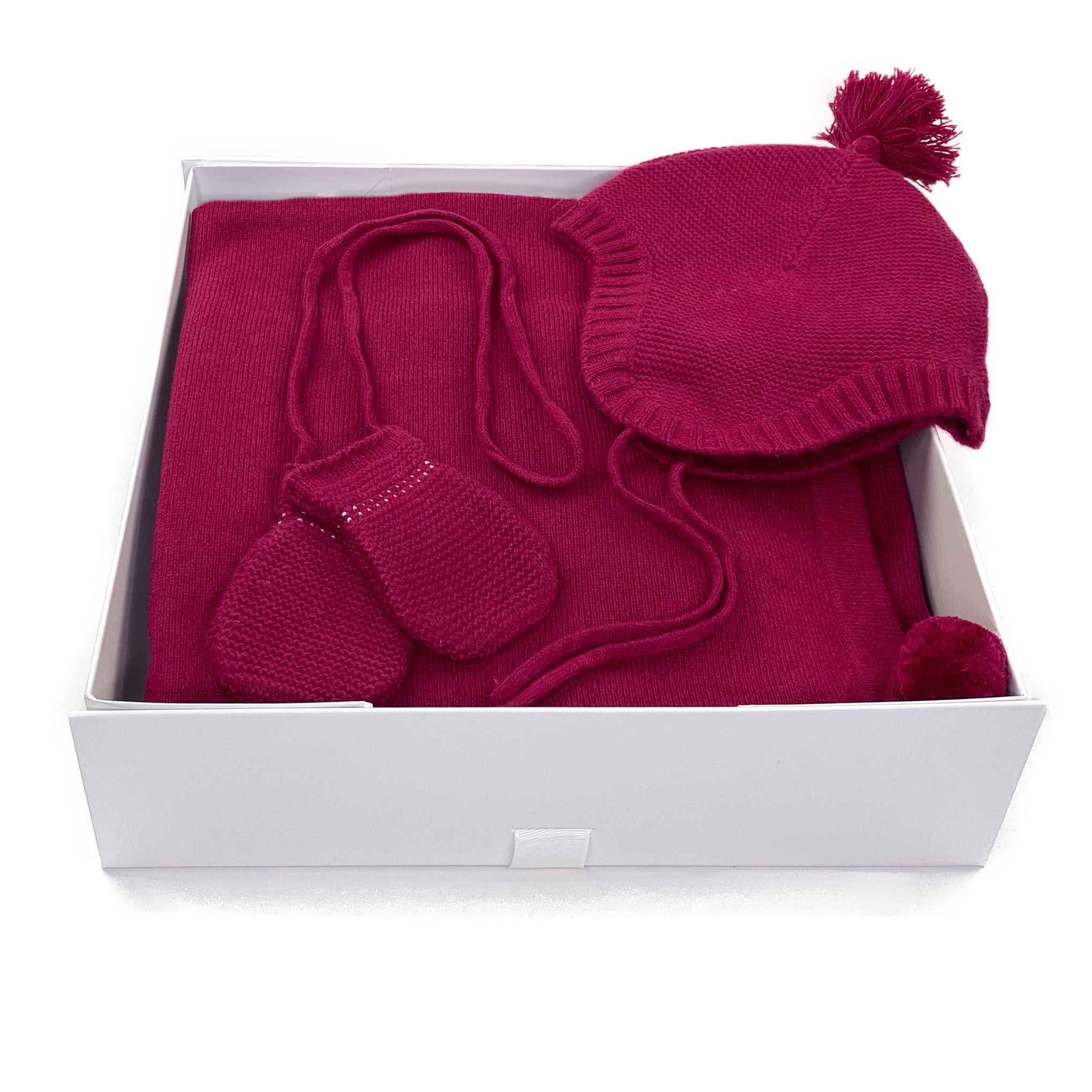 Luxury Cashmere Baby Gift in Magenta