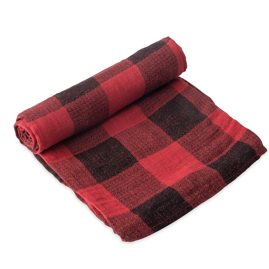 Red Plaid swaddle blanket by Little Unicorn at Bonjour Baby Baskets