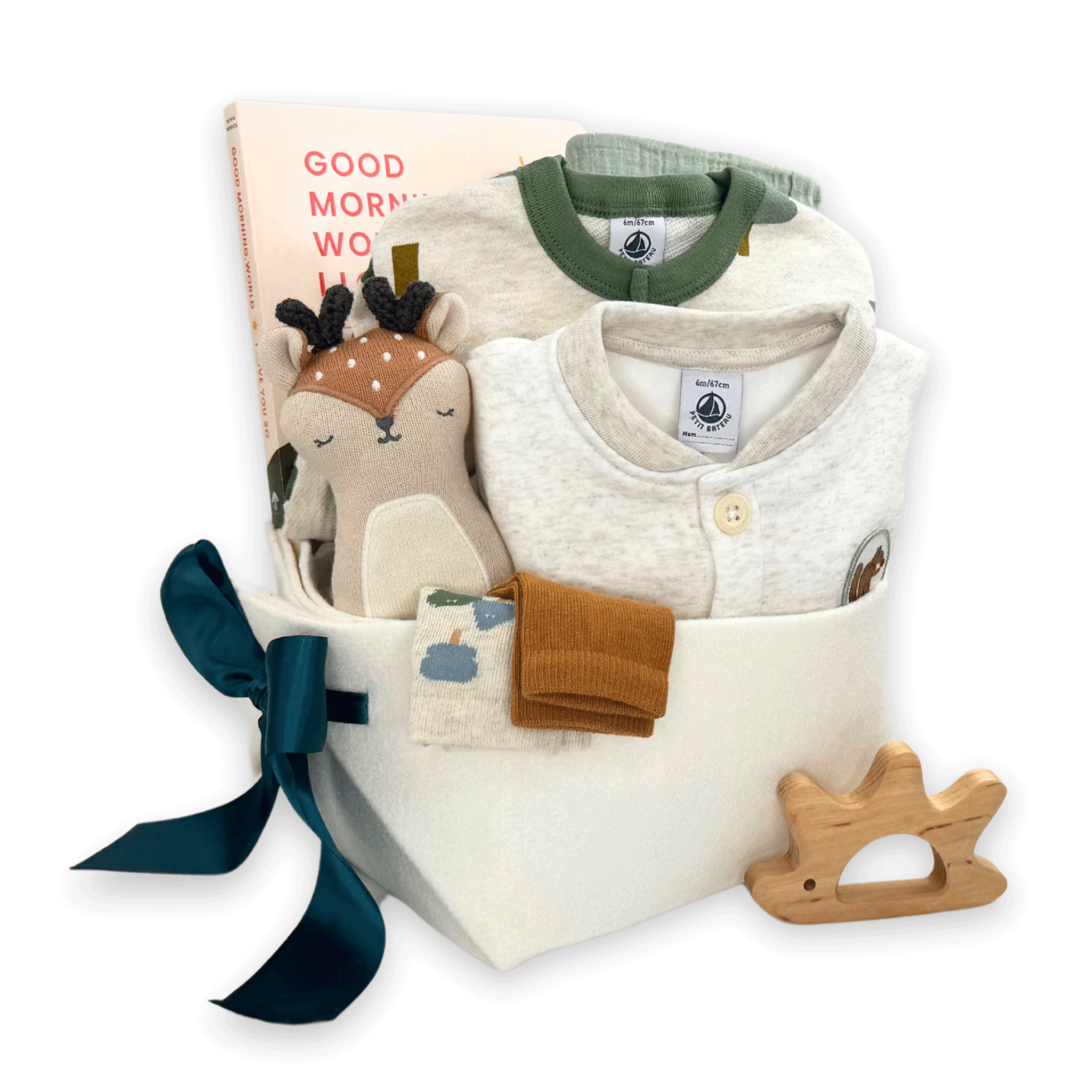 Premium Baby Gift Basket featuring Petit Bateau at Bonjour Baby Baskets