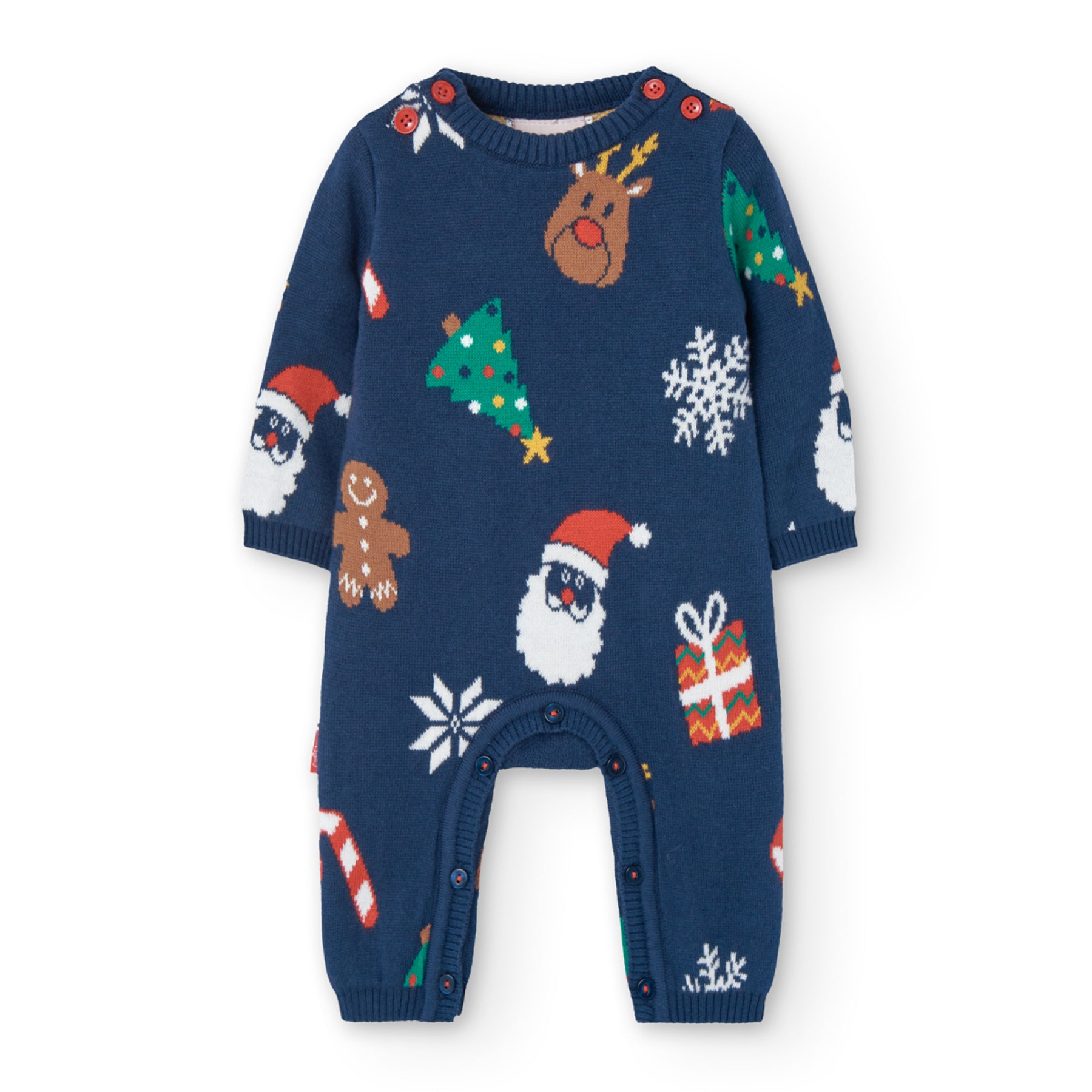 Baby's First Christmas ugly sweater romper at Bonjour Baby Baskets