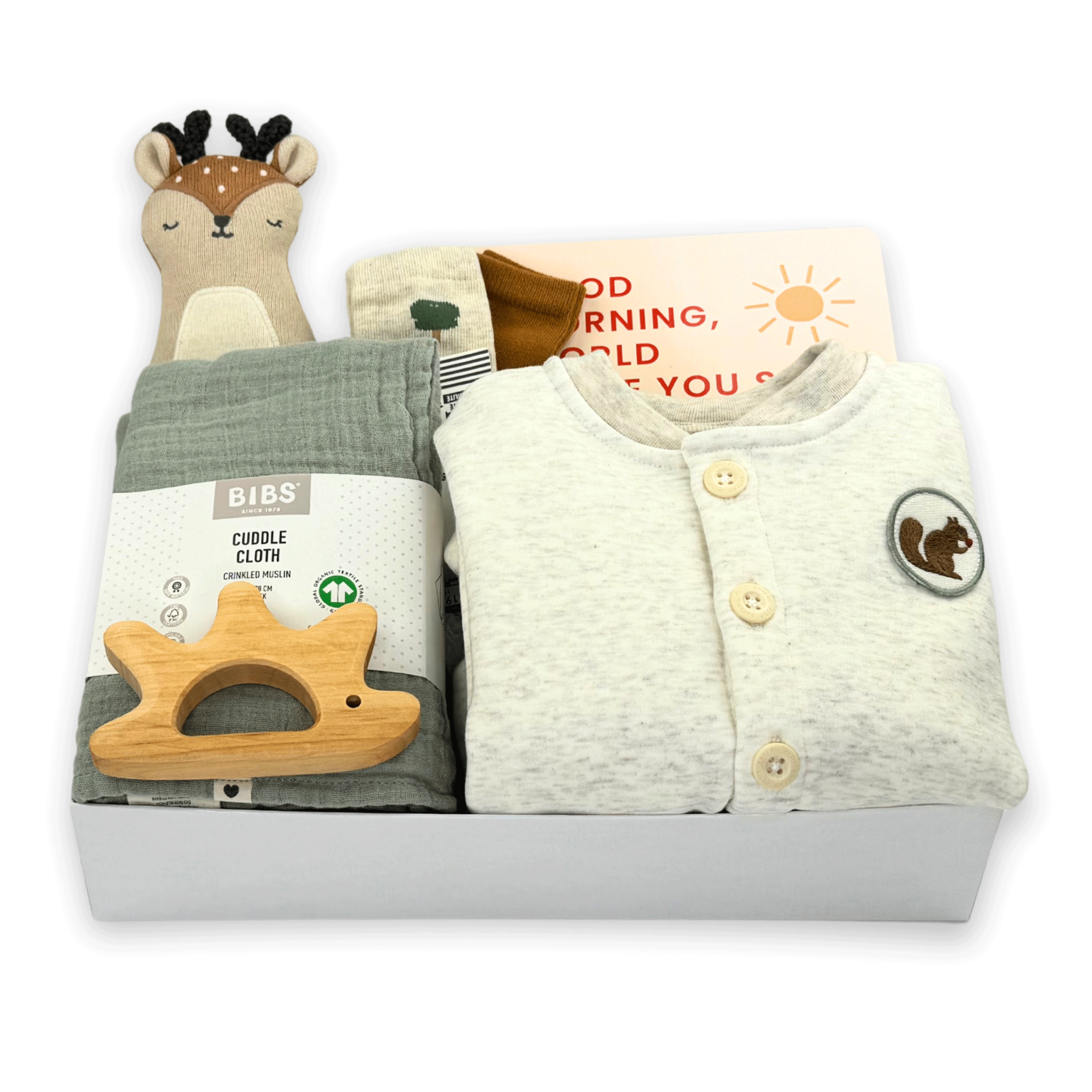 Neutral Baby Gift Box featuring Petit Bateau at Bonjour Baby Baskets