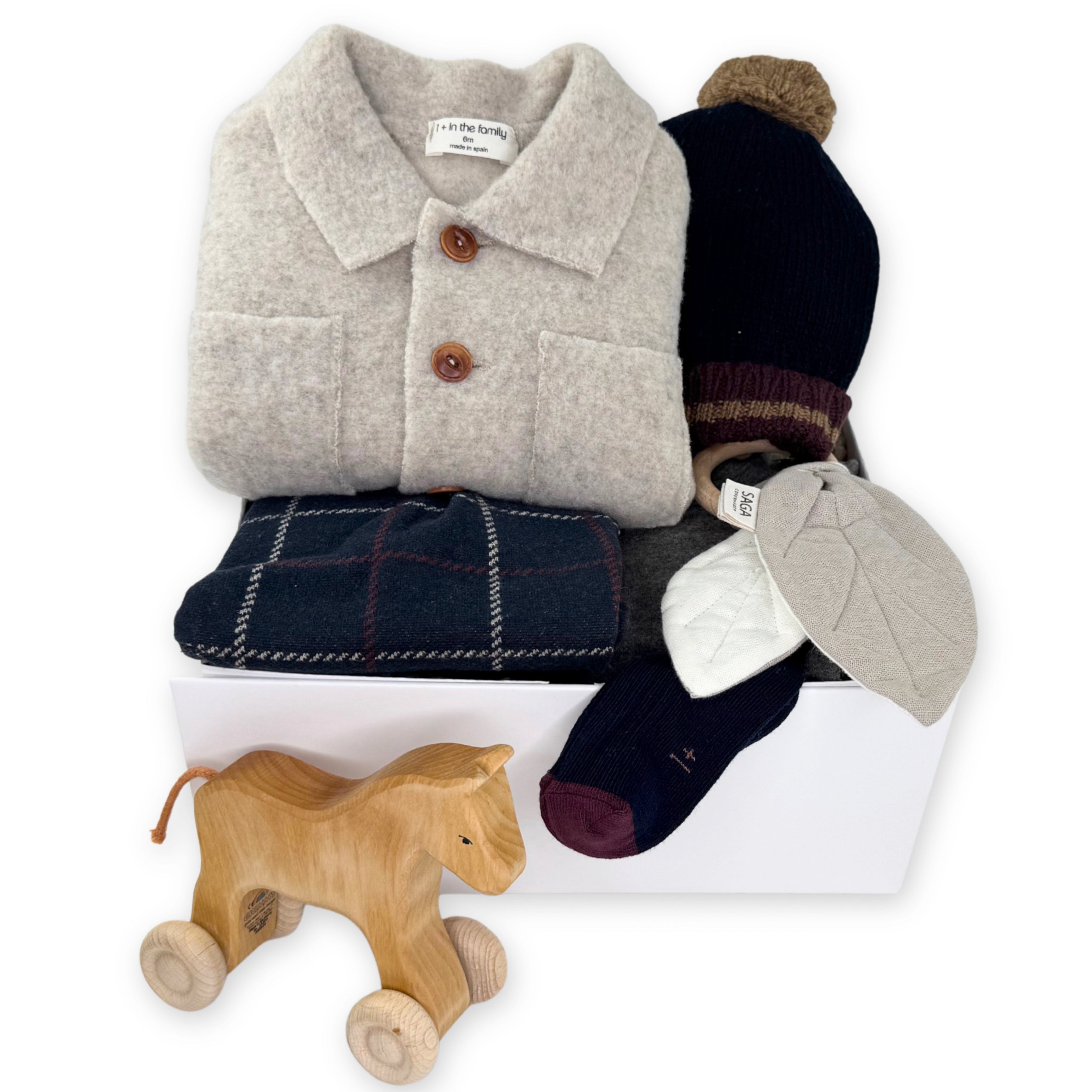 Luxury Baby Gift Box in Neutral for the Fall and Winter at Bonjour Baby Baskets