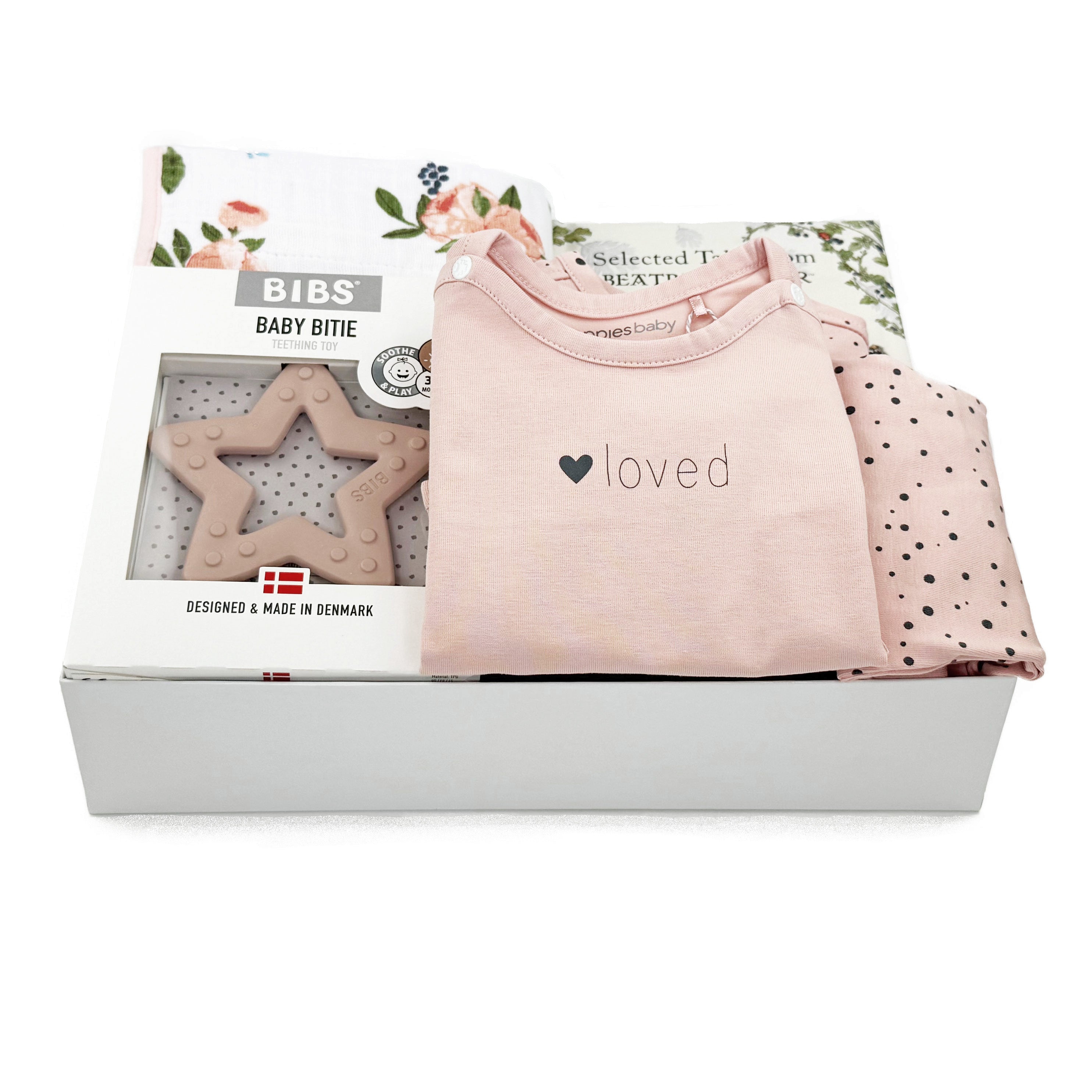 Baby Girl Gift Box in adorable pink colours at Bonjour Baby Baskets