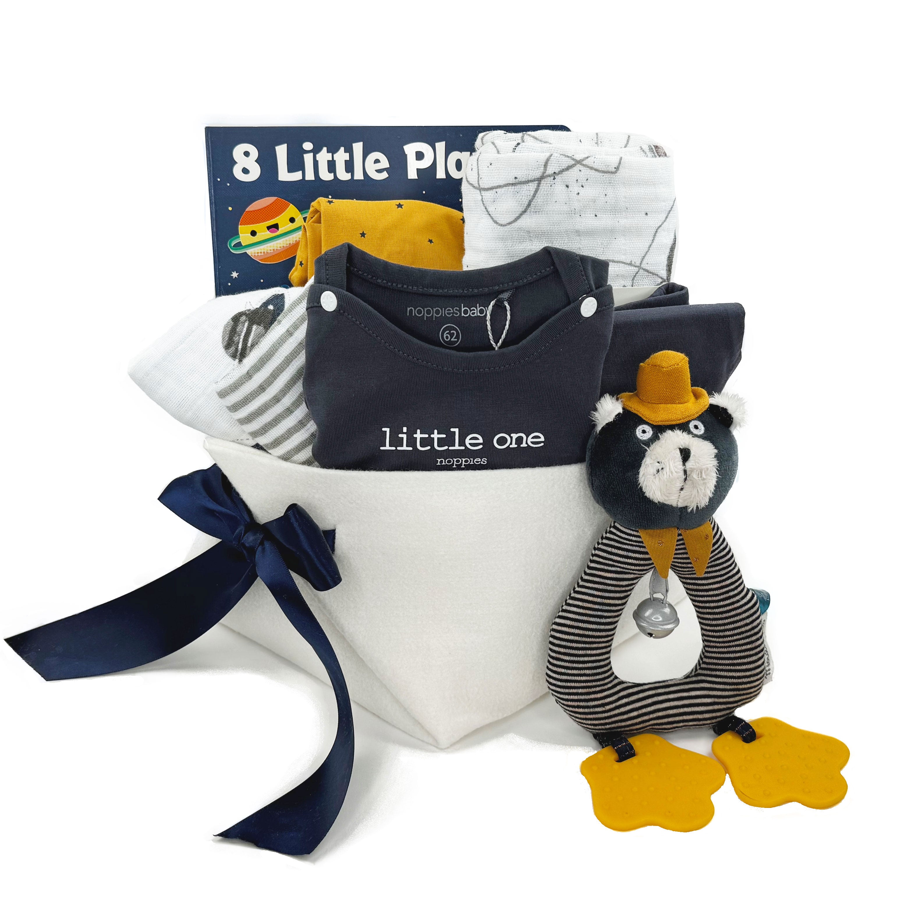 Organic Cotton Baby Gift Basket for Boys at Bonjour Baby Baskets 