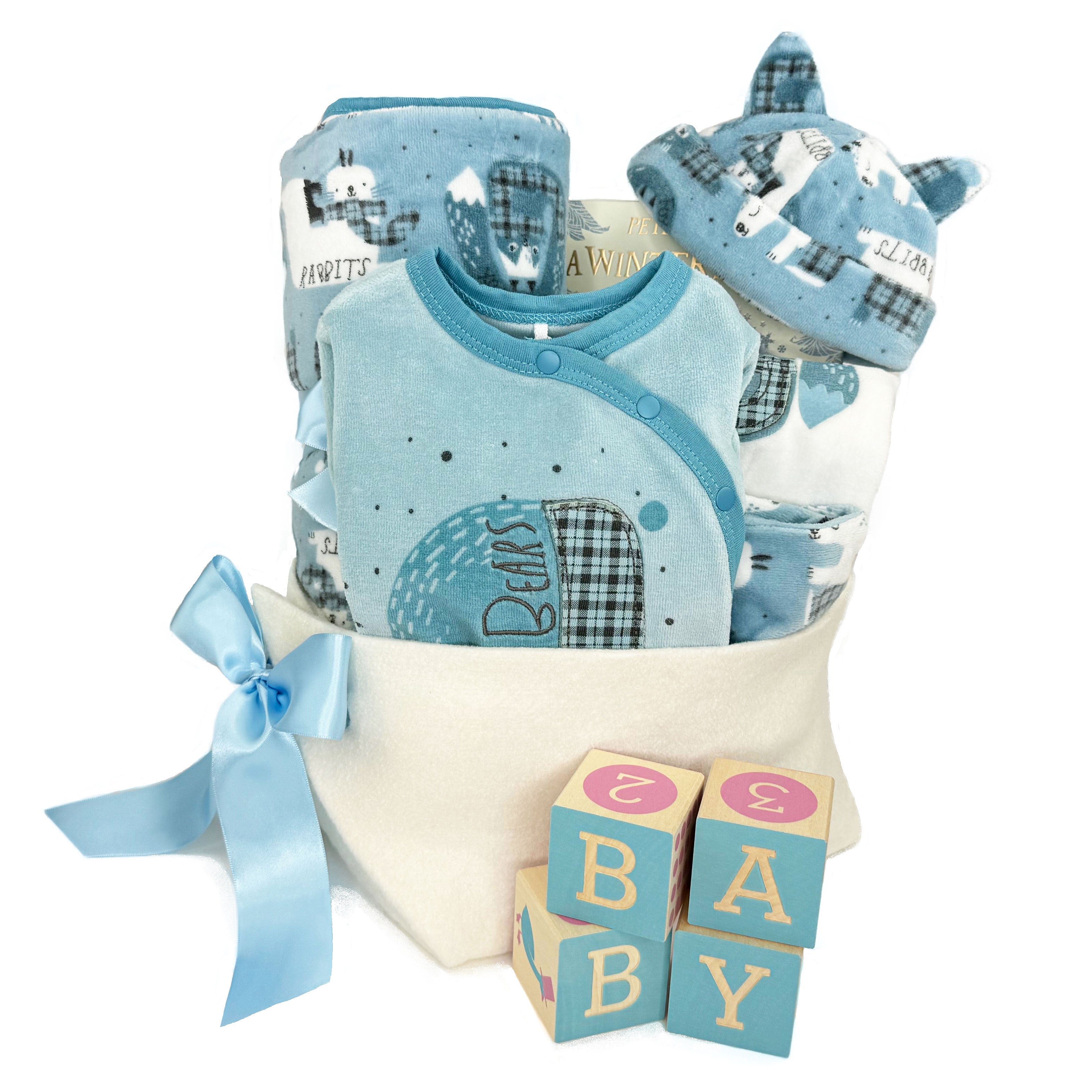 Luxury Baby Boy Gift Basket at Bonjour Baby Baskets