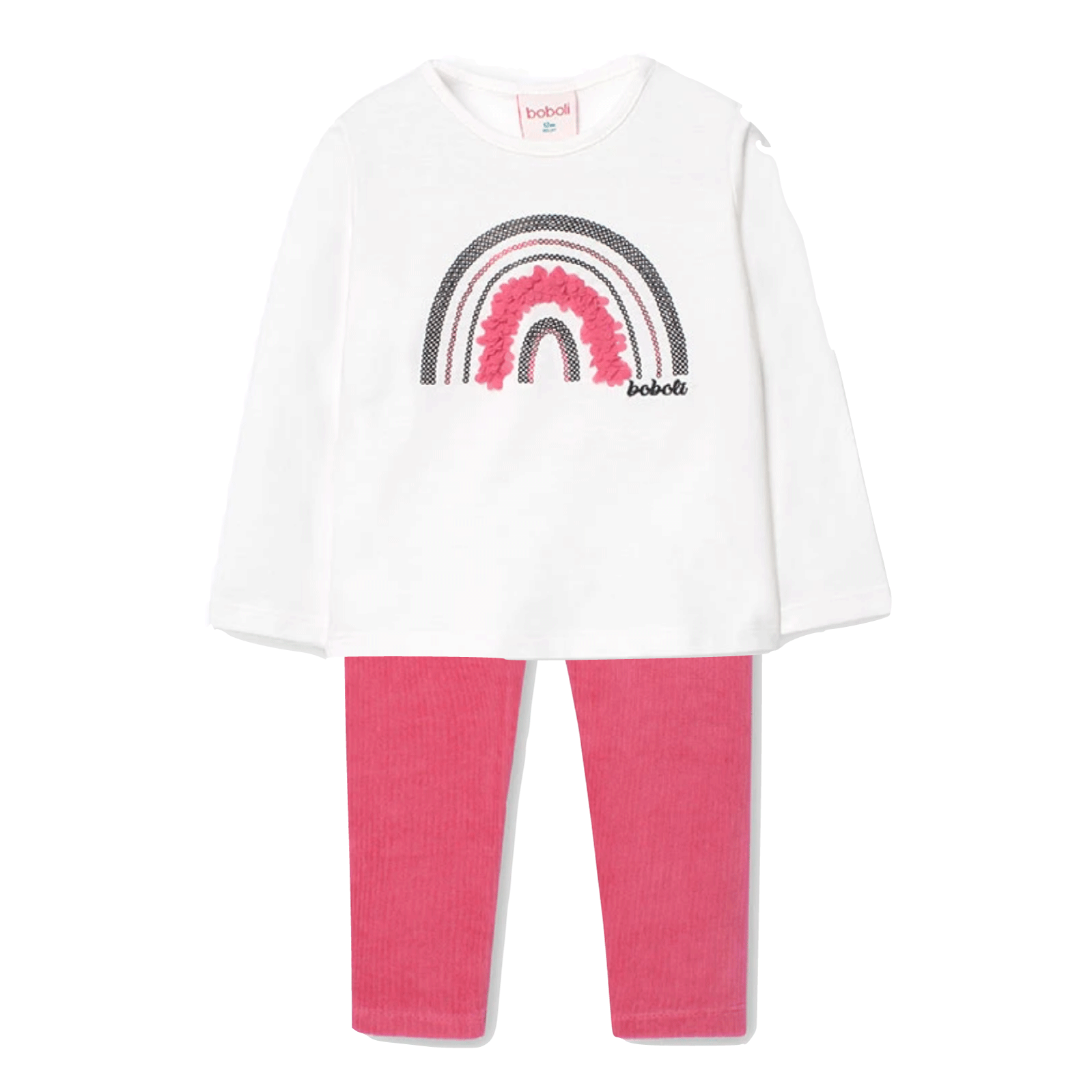 Boboli Baby Girl Set of Top and leggings with a Rainbow