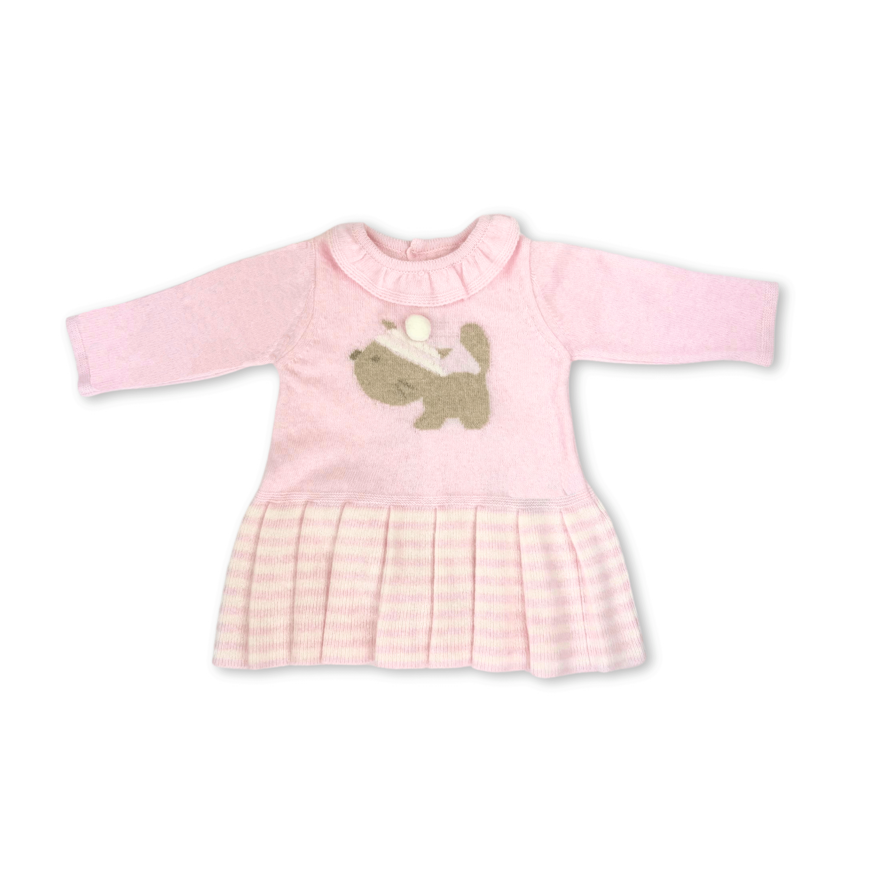 Cashmere blend pink baby dress by Dr. Kid at Bonjour Baby Baskets