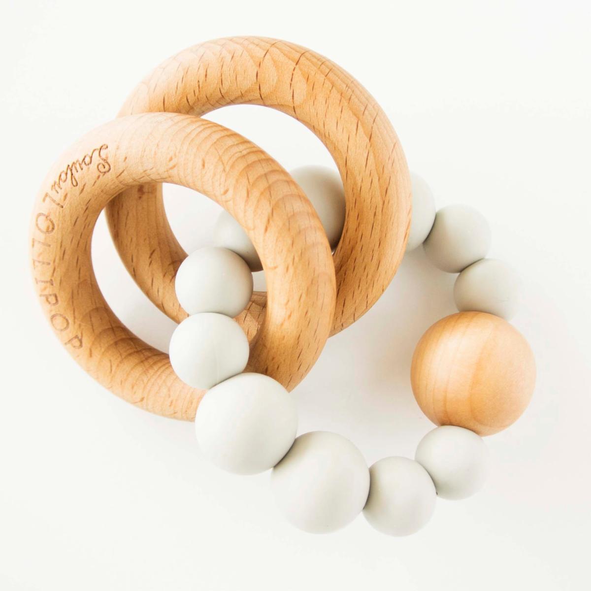 Lou Lou Lollipop Silicone Teether Grey