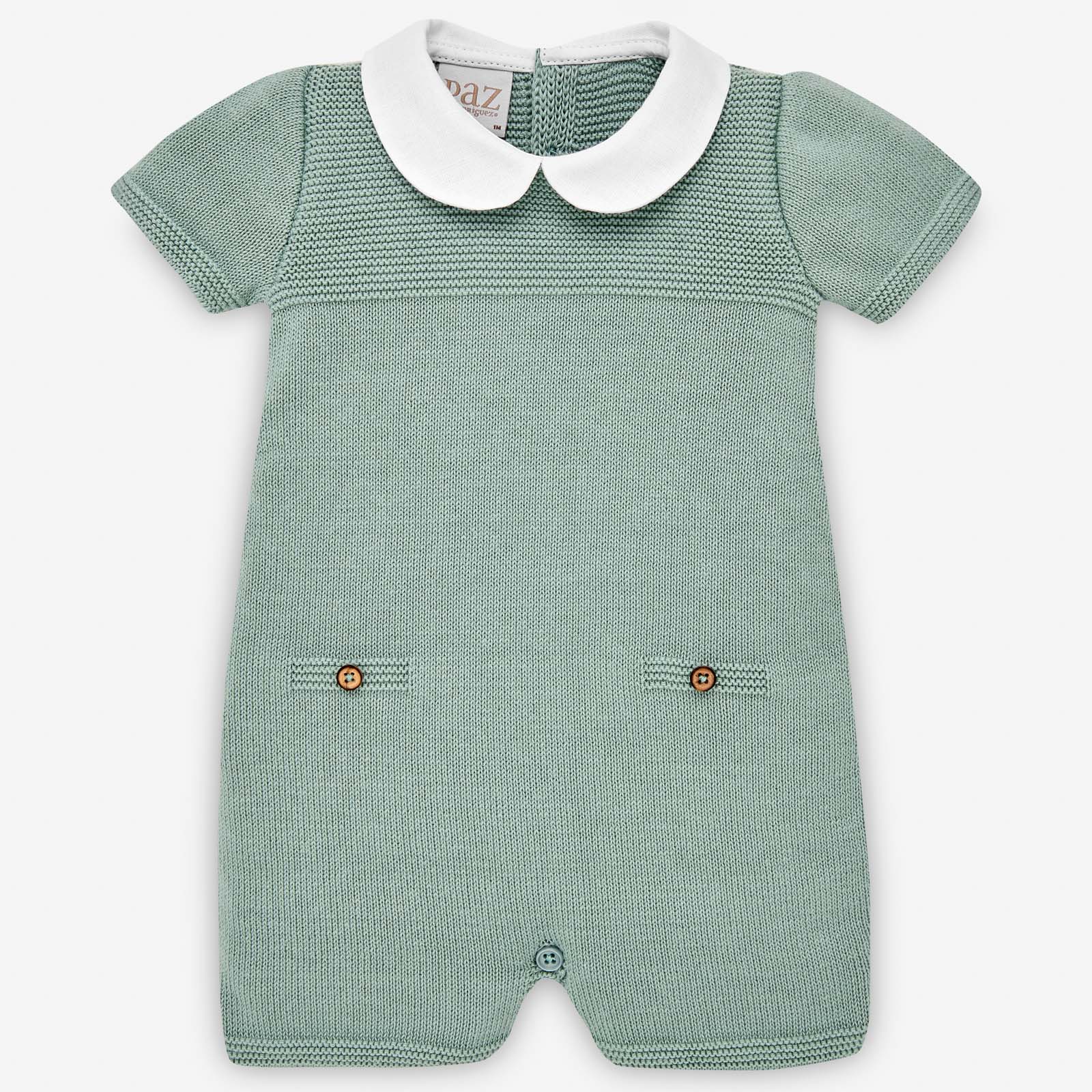Paz Rodriguez Luxury Baby Romper in Green