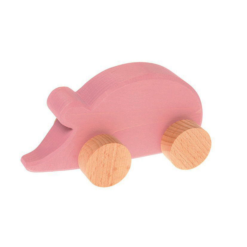 Grimm push toy mouse at Bonjour Baby Baskets in pink