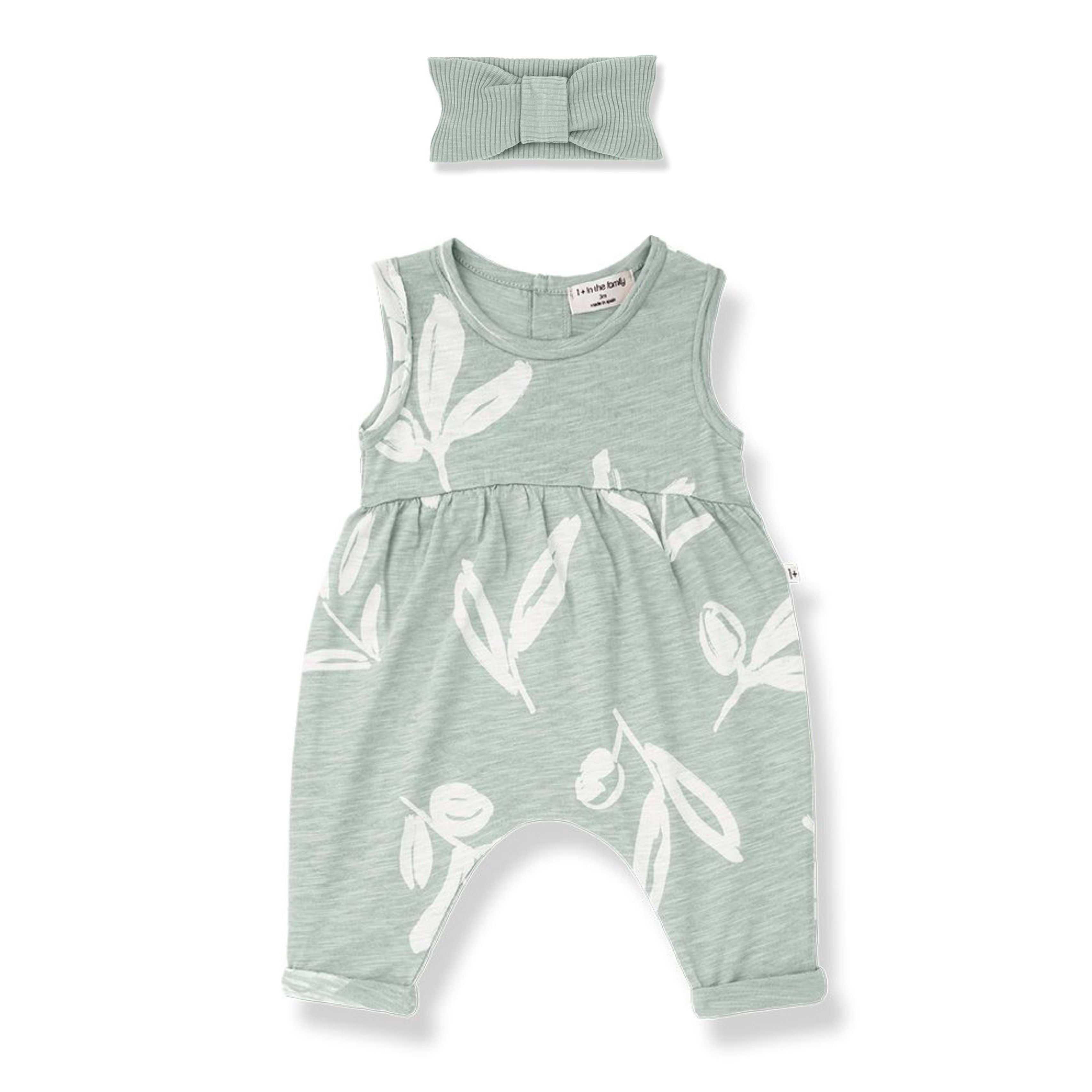 1+ in the Family baby girl summer jumper with matching headband at Bonjour Baby Baskets