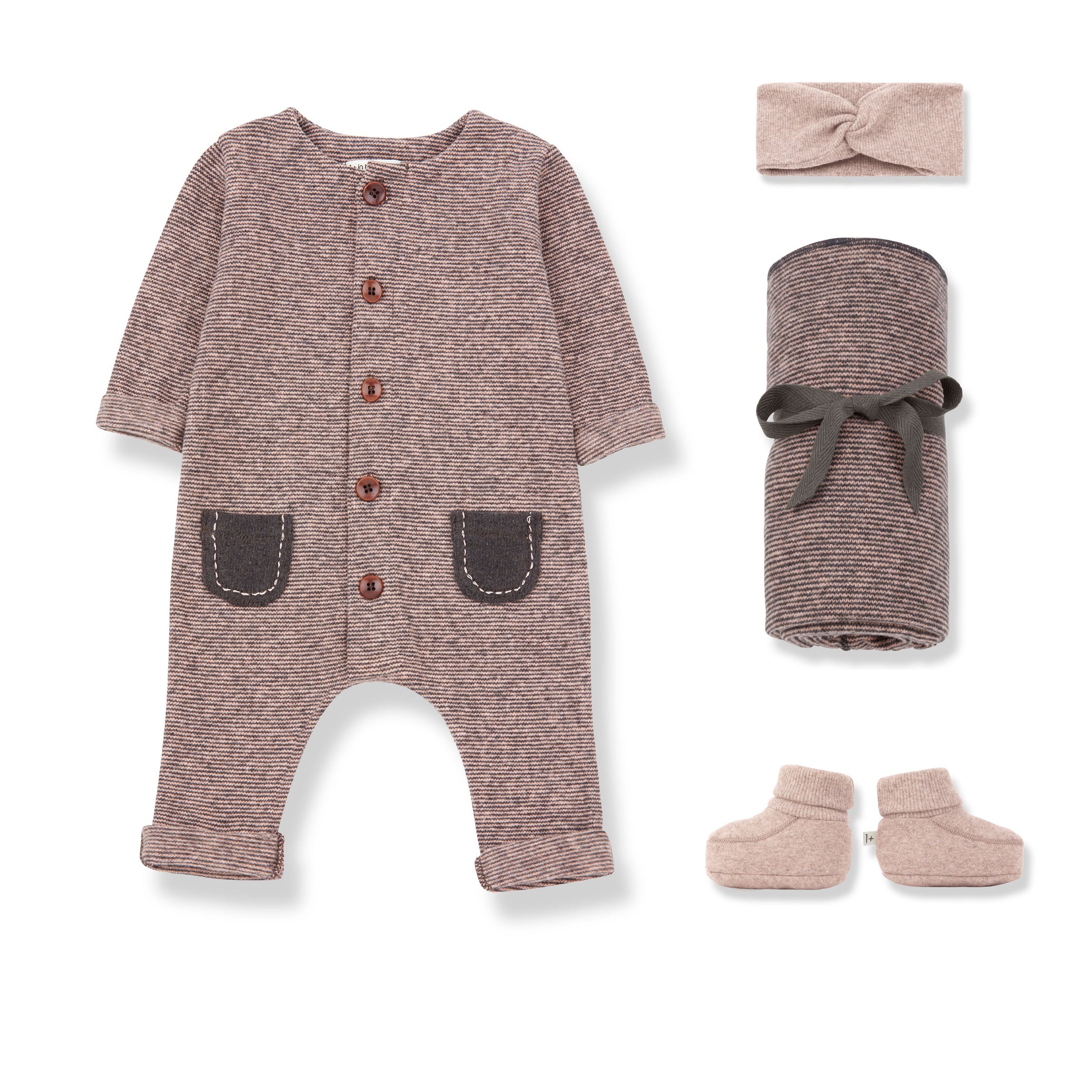 Baby romper, blanket, headband and booties - Girl