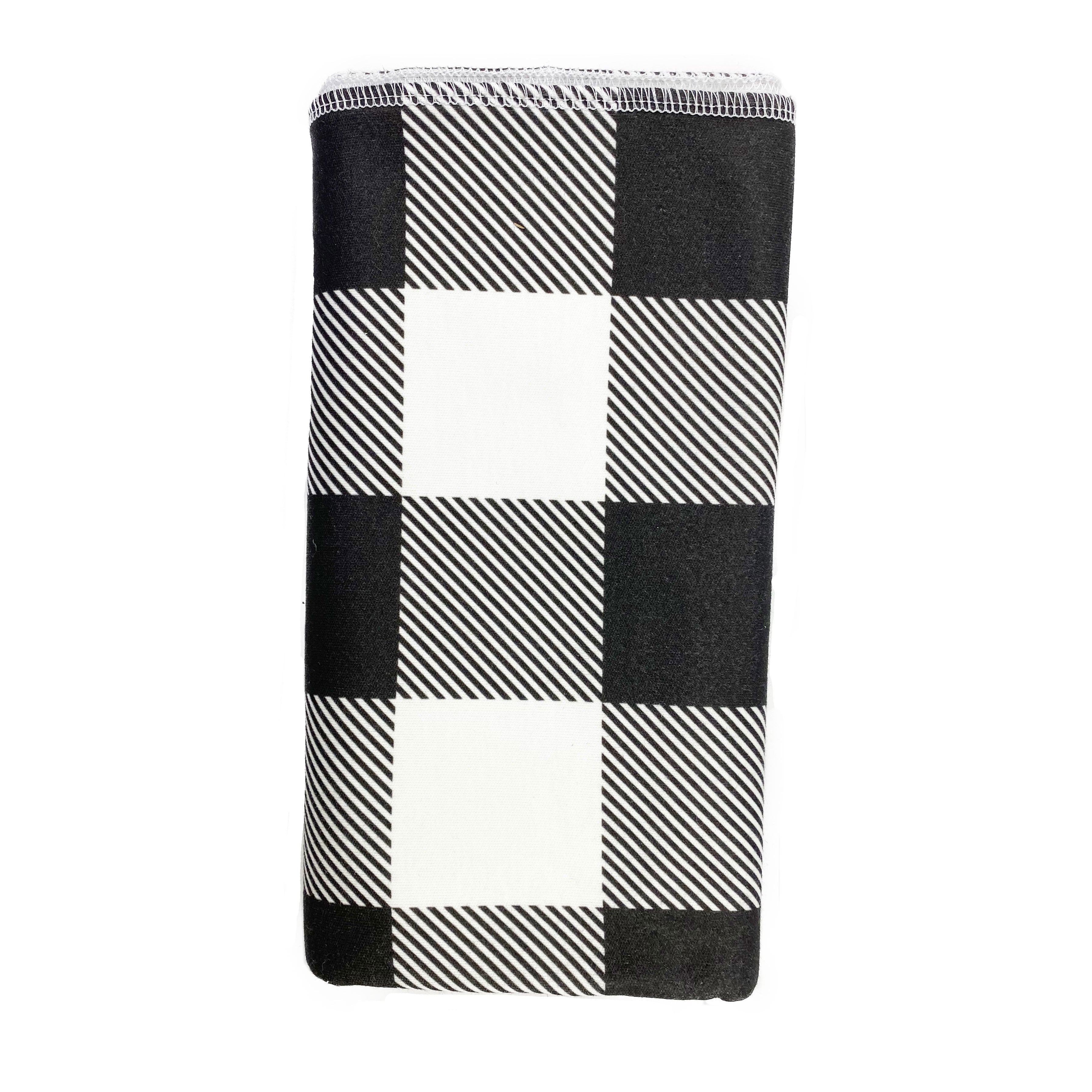 Modern monochrome plaid baby swaddle blanket at Bonjour Baby Baskets