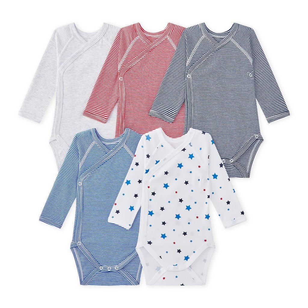 Petit Bateau Set of 5 onesies in its gift box