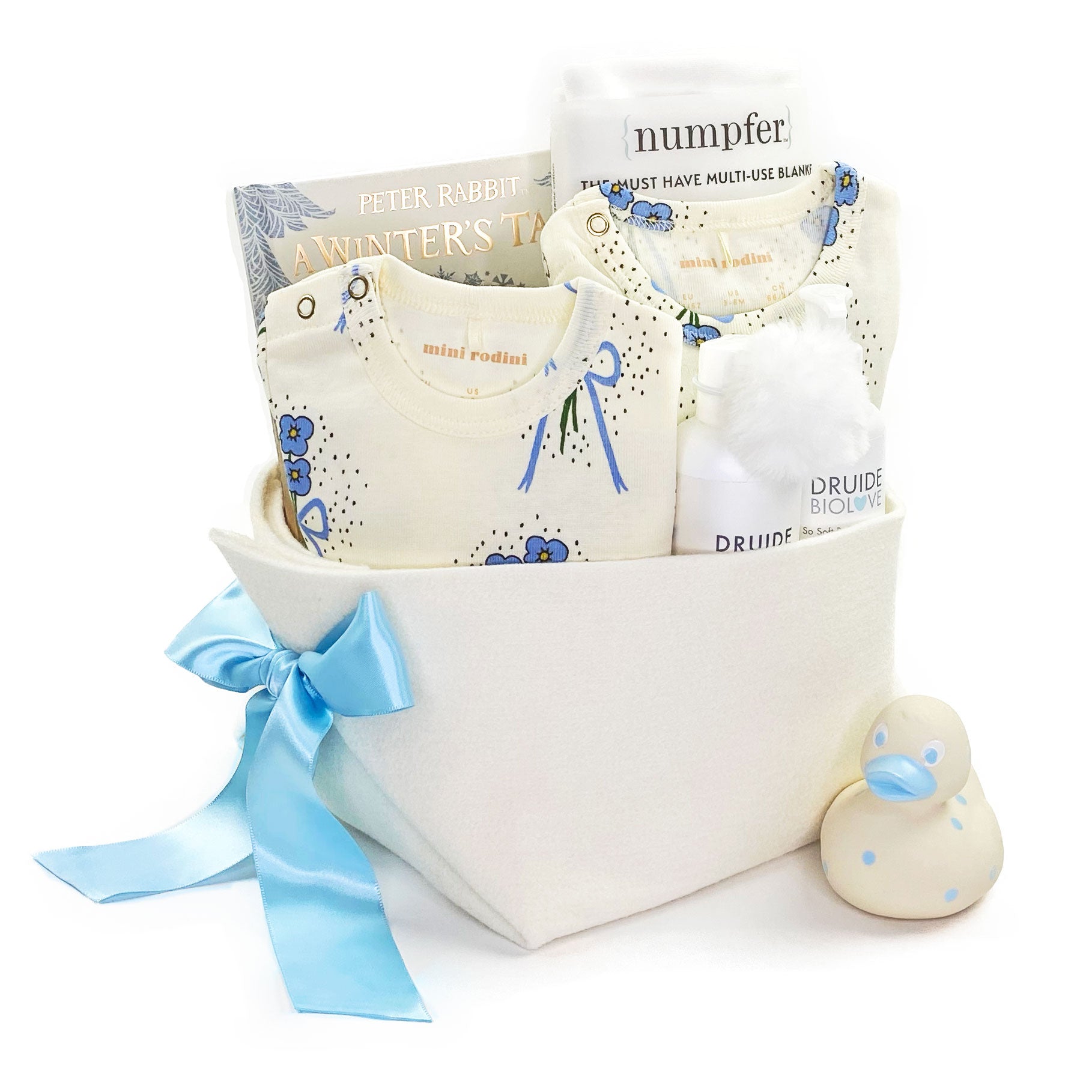 Luxury Baby Gift Basket featuring Mini Rodini, best corporate baby gifts