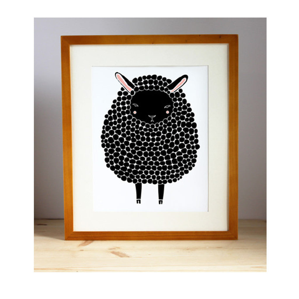 Sweet Black Sheep Art Print made in USA. Great for Nursery Decor