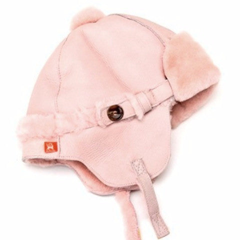 Sheepskin Bomber Hat - Pink