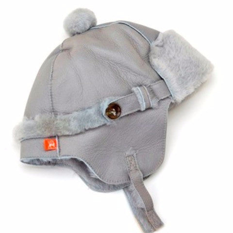 Sheepskin Bomber Hat - Grey