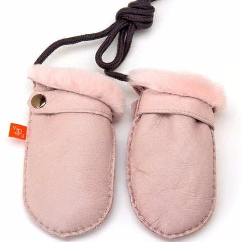 Sheepskin mitts - Pink