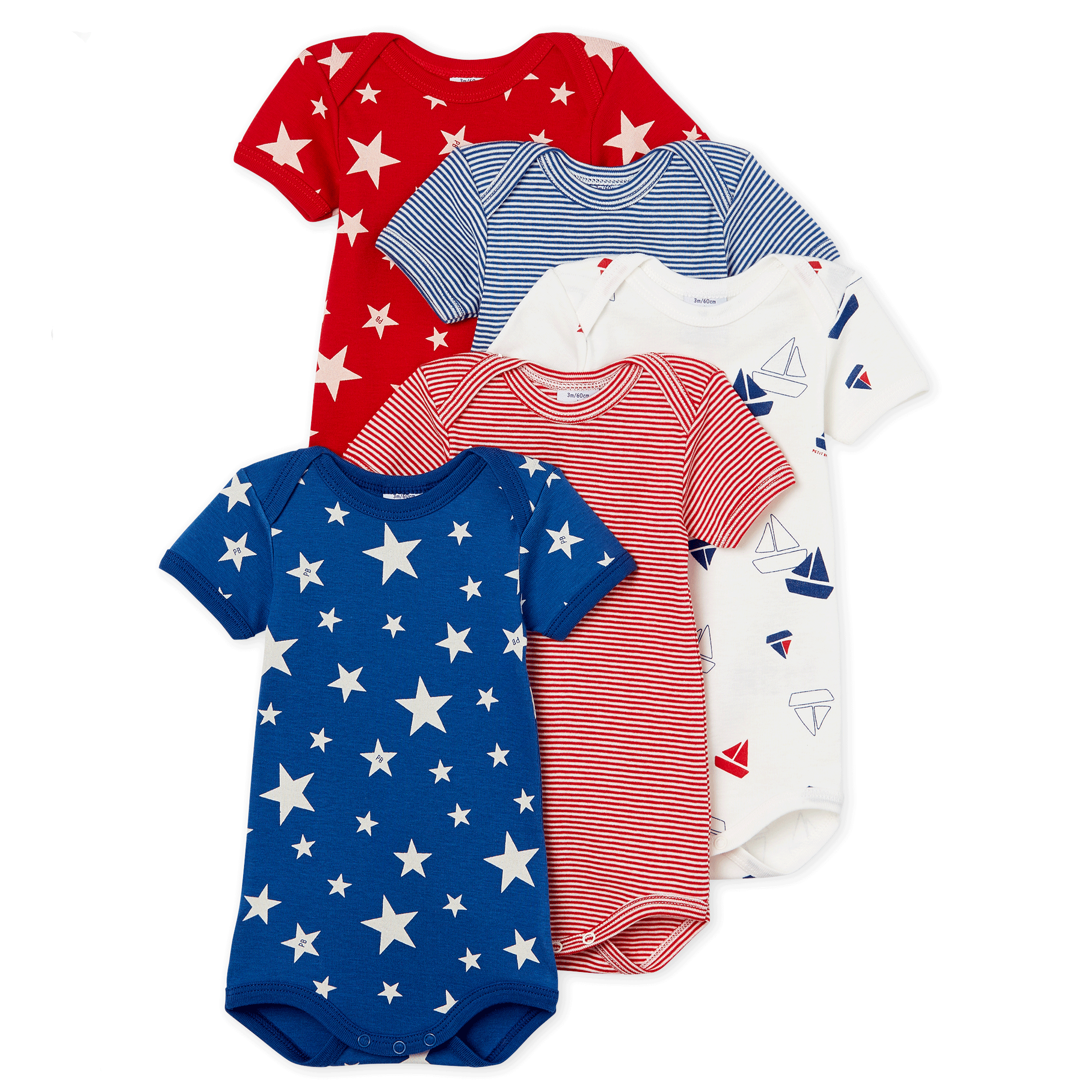 Petit Bateau set of 5 bodies with boats