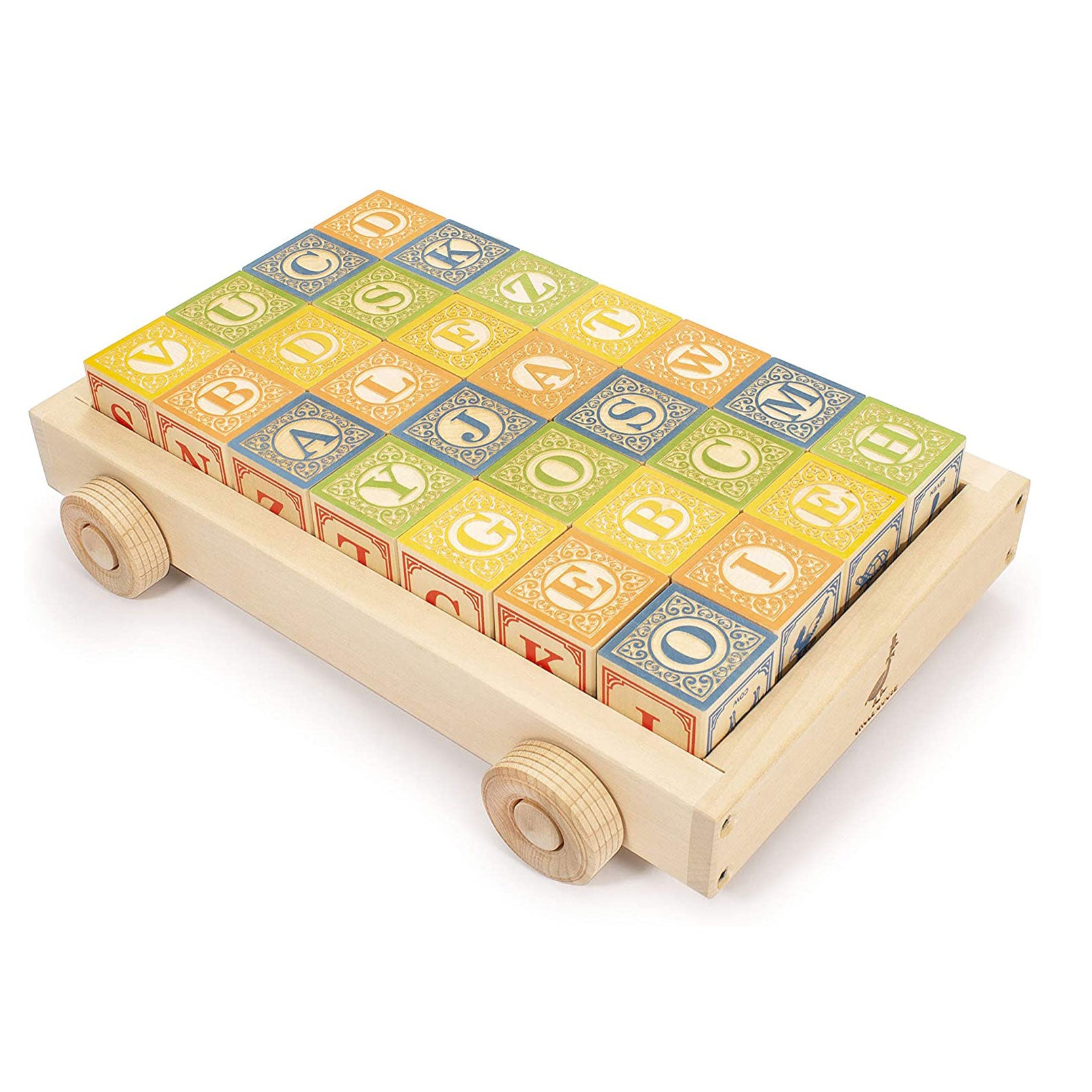 Uncle Goose Wooden Blocks with Wagon