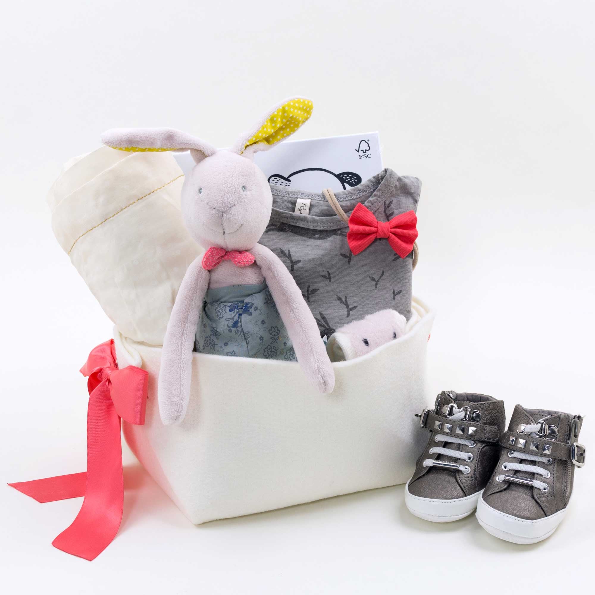 Baby Girl Gift Basket with Bunnies and Miffy