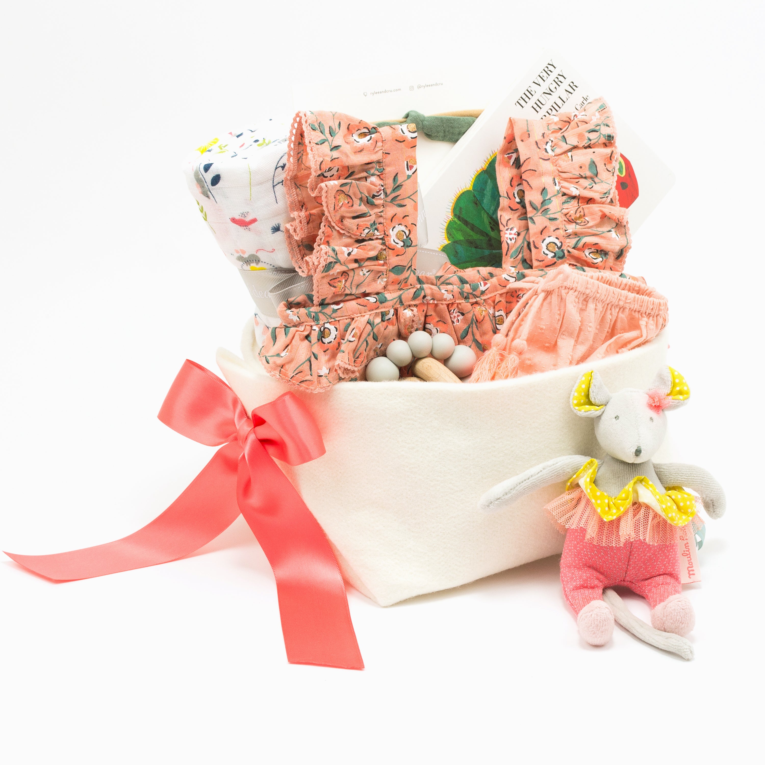 Luxury Baby Girl Gift Basket at Bonjour Baby Baskets, perfect for your Corporate Baby Gifts