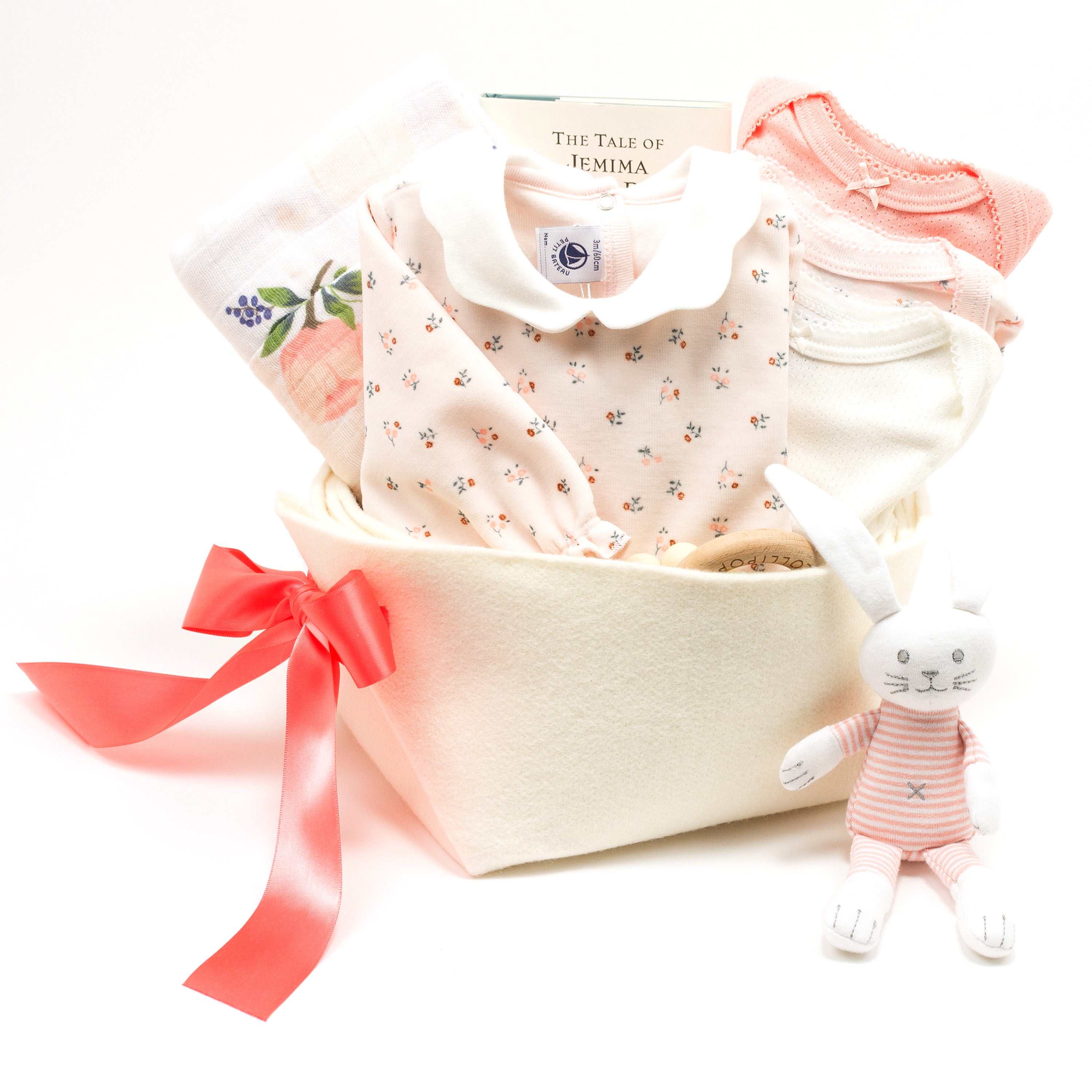 Petit Bateau Luxury Baby Girl Gift Basket, perfect Corporate Baby Gift