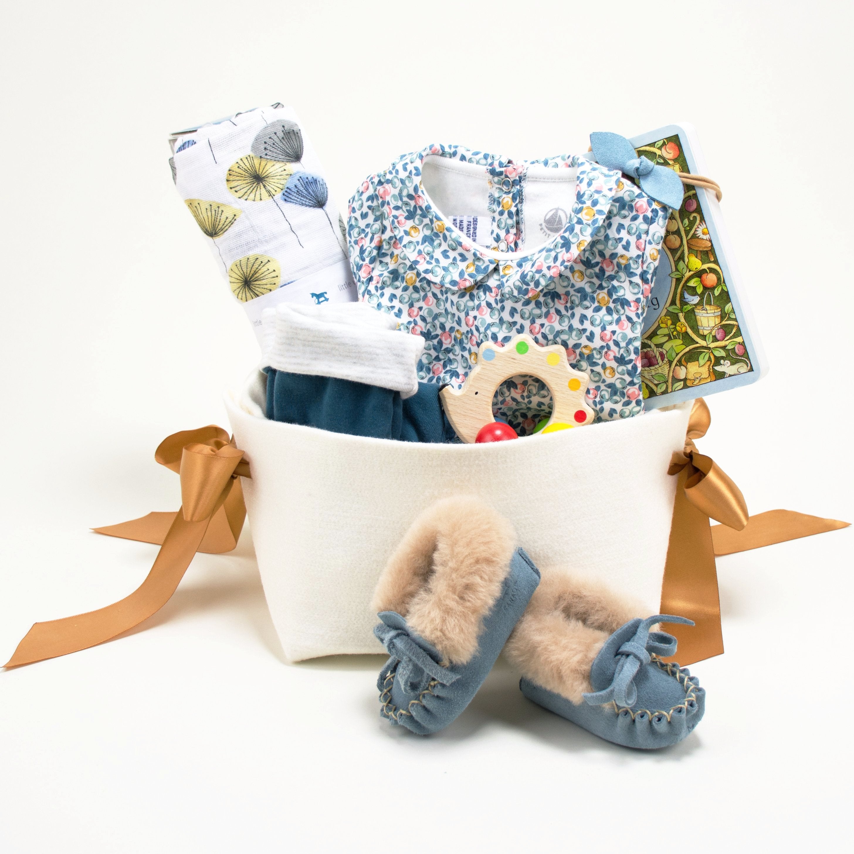 Petit Bateau Luxury Baby Girl Gift Basket at Bonjour Baby Baskets
