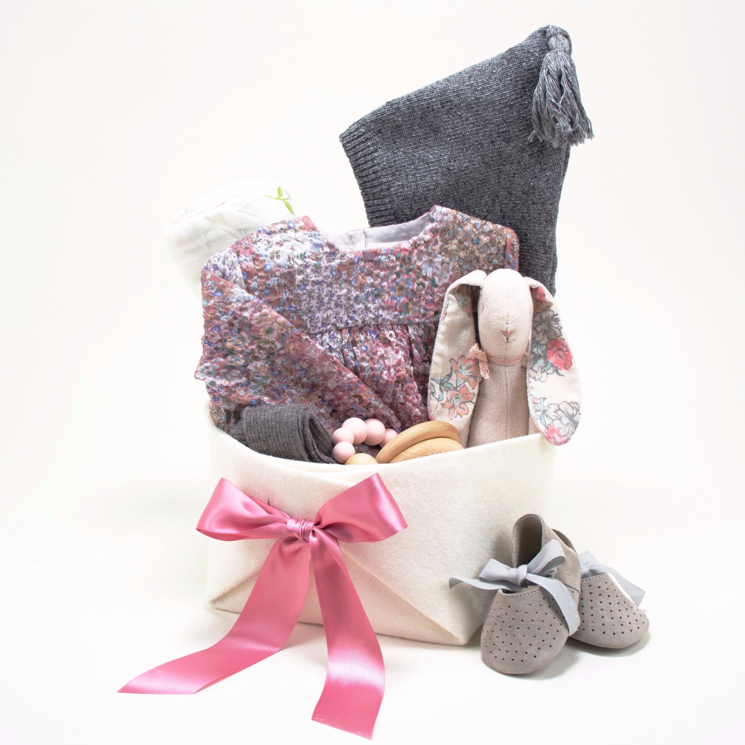 Baby Girl Luxury Baby Gift Basket featuring Buho Barcelona