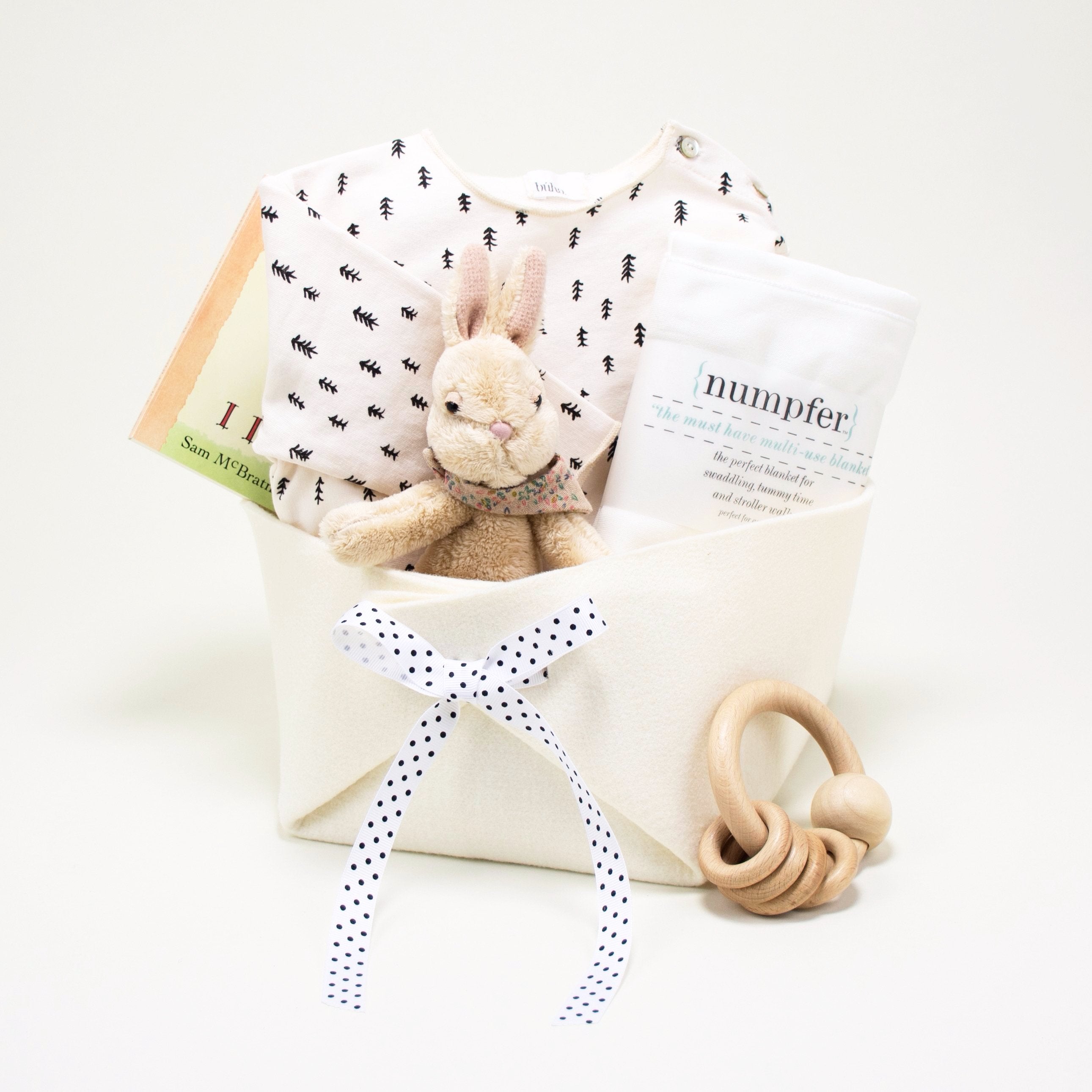 Monochrome Baby Gift Basket at Bonjour Baby Baskets