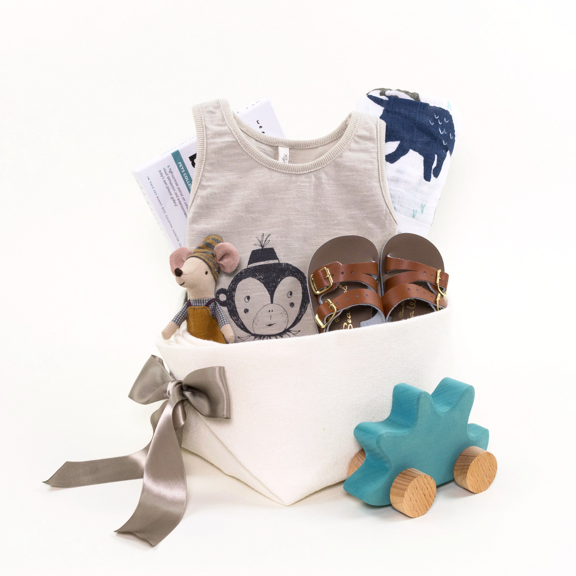 Luxury Baby Gift Basket featuring Rylee and Cru at Bonjour Baby Baskets