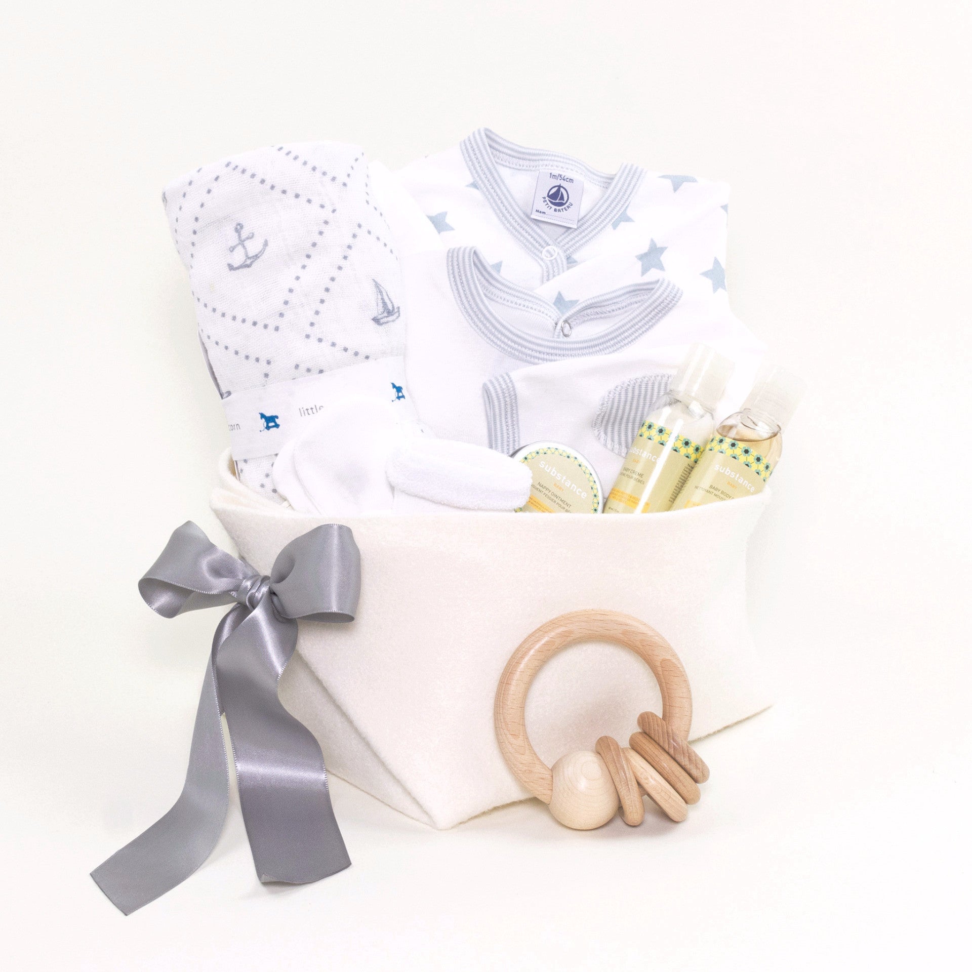 Petit Bateau Luxury Baby Gift Basket at Bonjour Baby Baskets