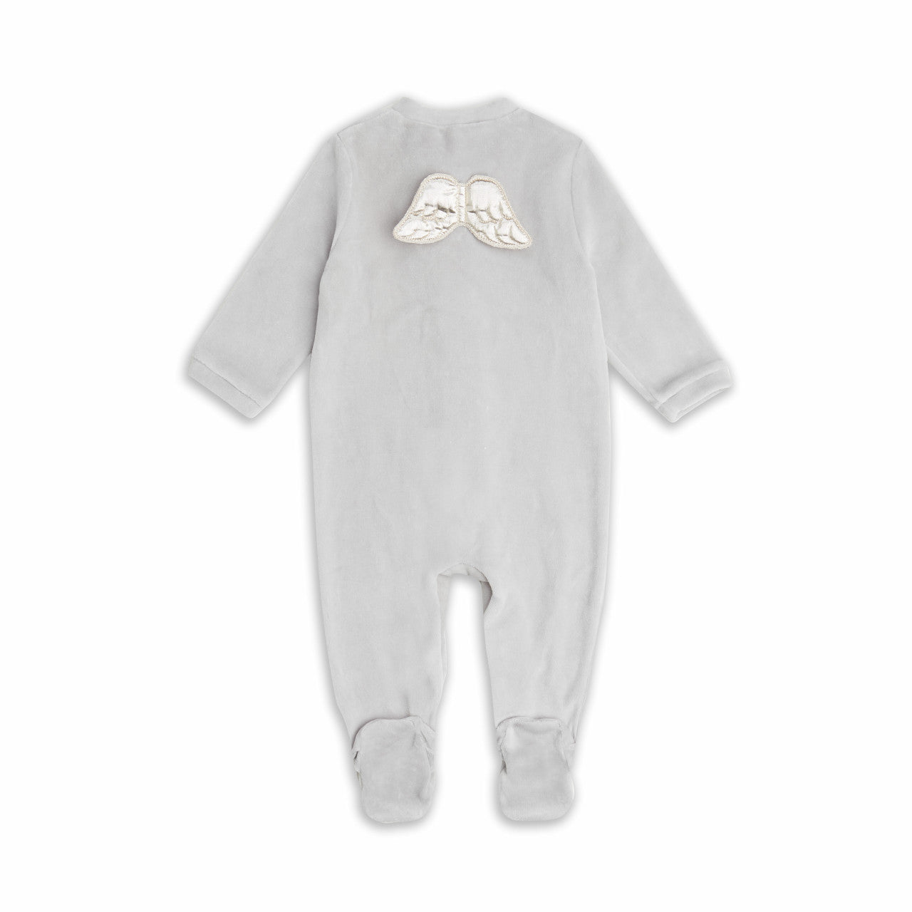 Marie-Chantal Silver Wing Grey Velour Sleeper at Bonjour Baby Baskets