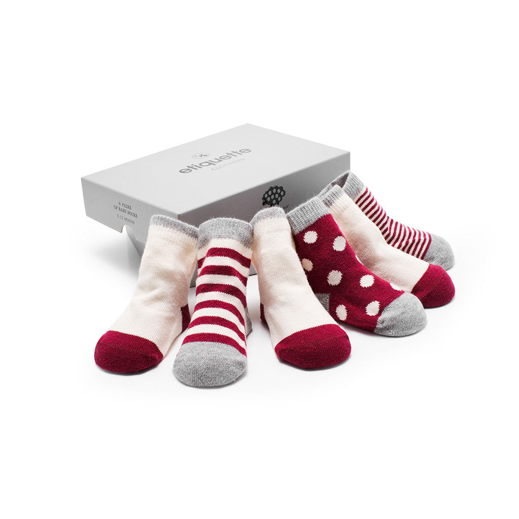 Baby Socks in Cashmere - Red