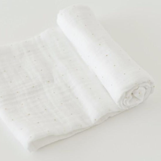 Swaddle Muslin Blanket Gold Dots