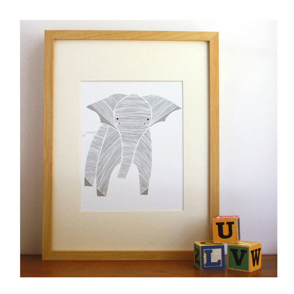 Art Print of Baby Elephant for the nursery, made in USA
