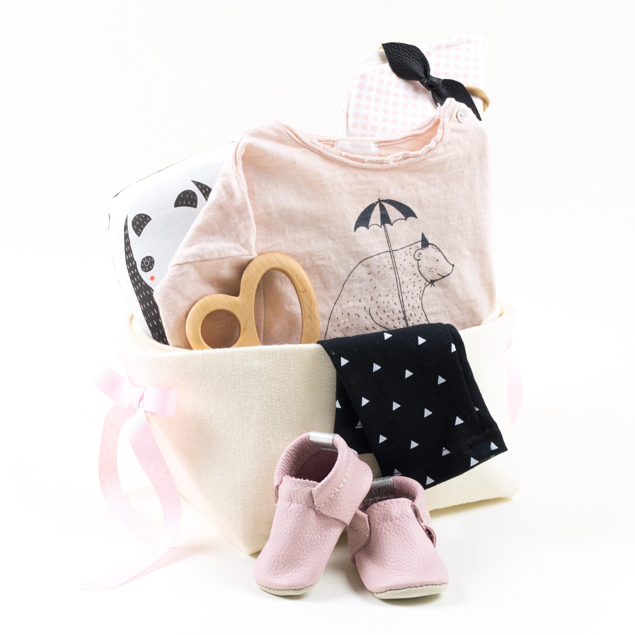 Cool baby girl Gift Basket by Bonjour Baby Baskets