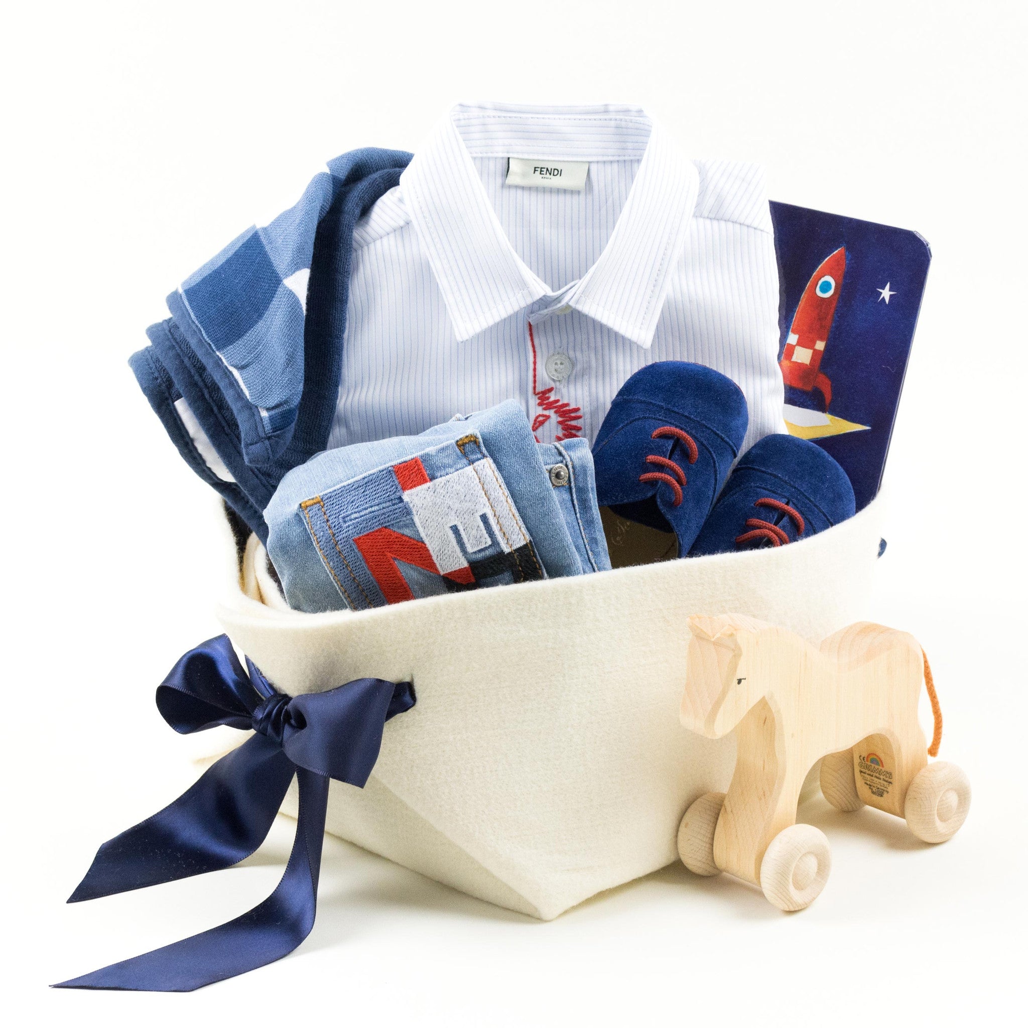 Original Fendi Baby Gift Basket by Bonjour Baby Baskets