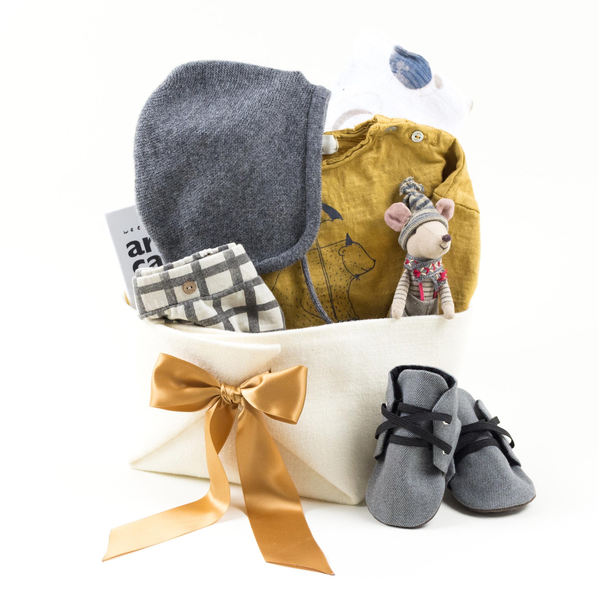 Neutral Unique Baby Gift Basket by Bonjour Baby Baskets