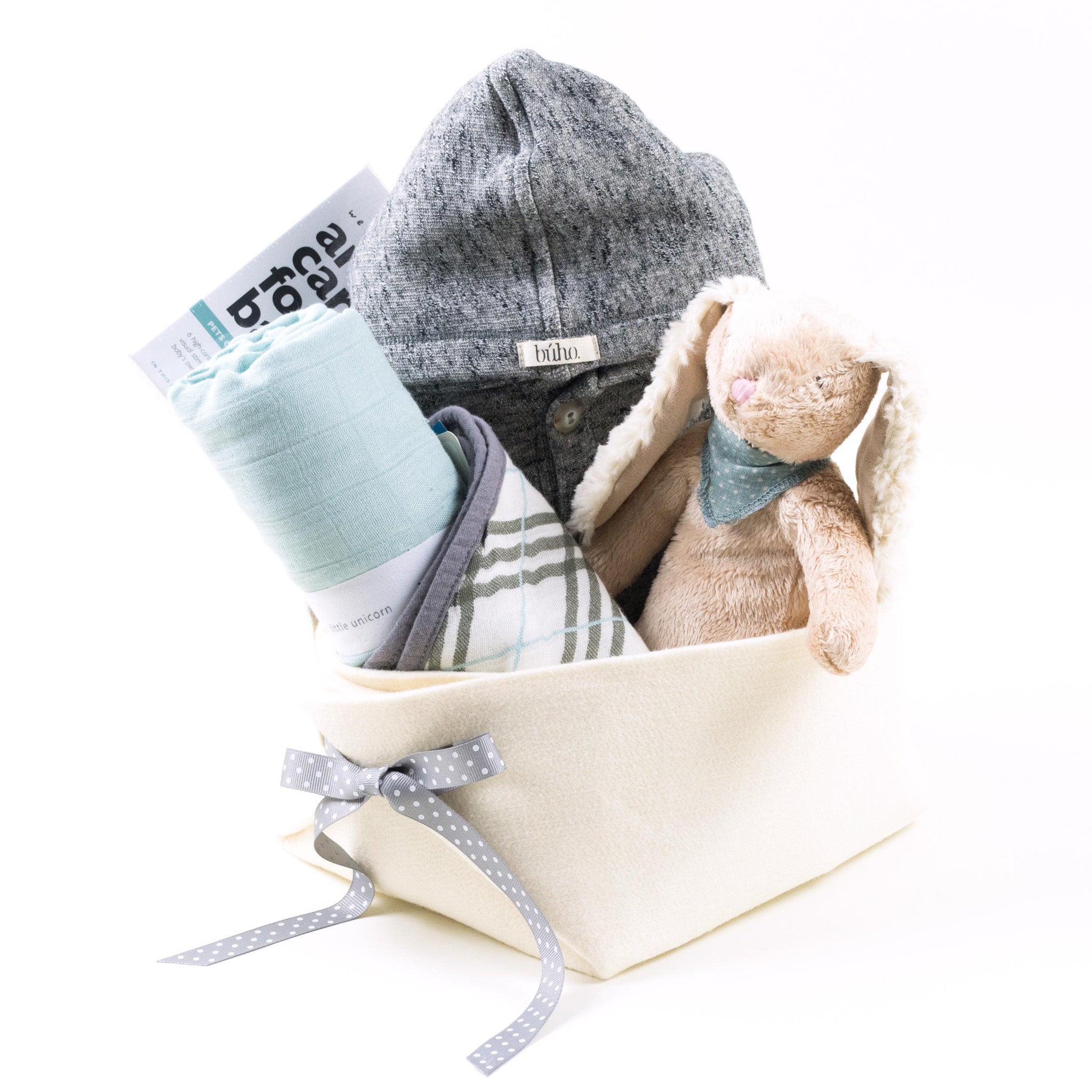 Bonjour Baby Baskets original neutral baby gift 