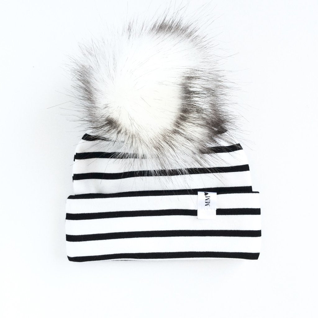 Baby Beanie with Pompon by My Mila at Bonjour Baby Baskets