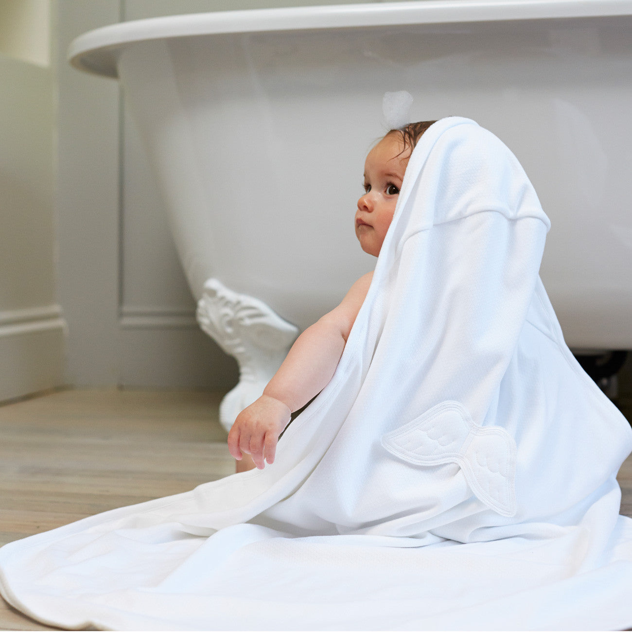 Luxury Baby Towel set by Marie Chantal at Bonjour Baby Baskets, perfect addition to your BYOB ( Build Your Own Basket ) 