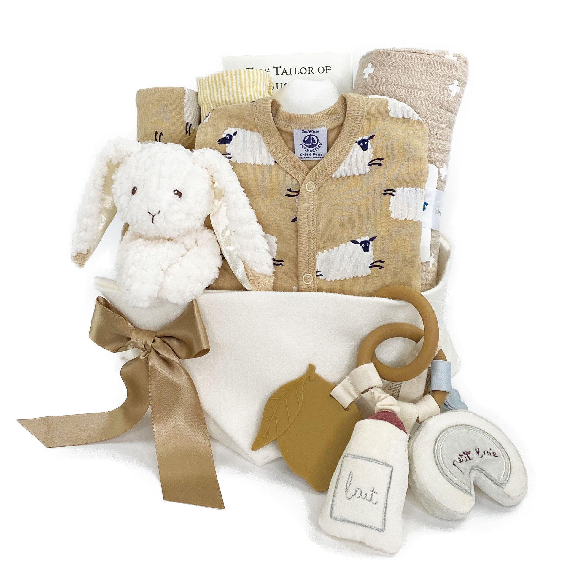 Luxury Baby Gift Basket for Gender Neutral featuring Petit Bateau at Bonjour Baby Baskets
