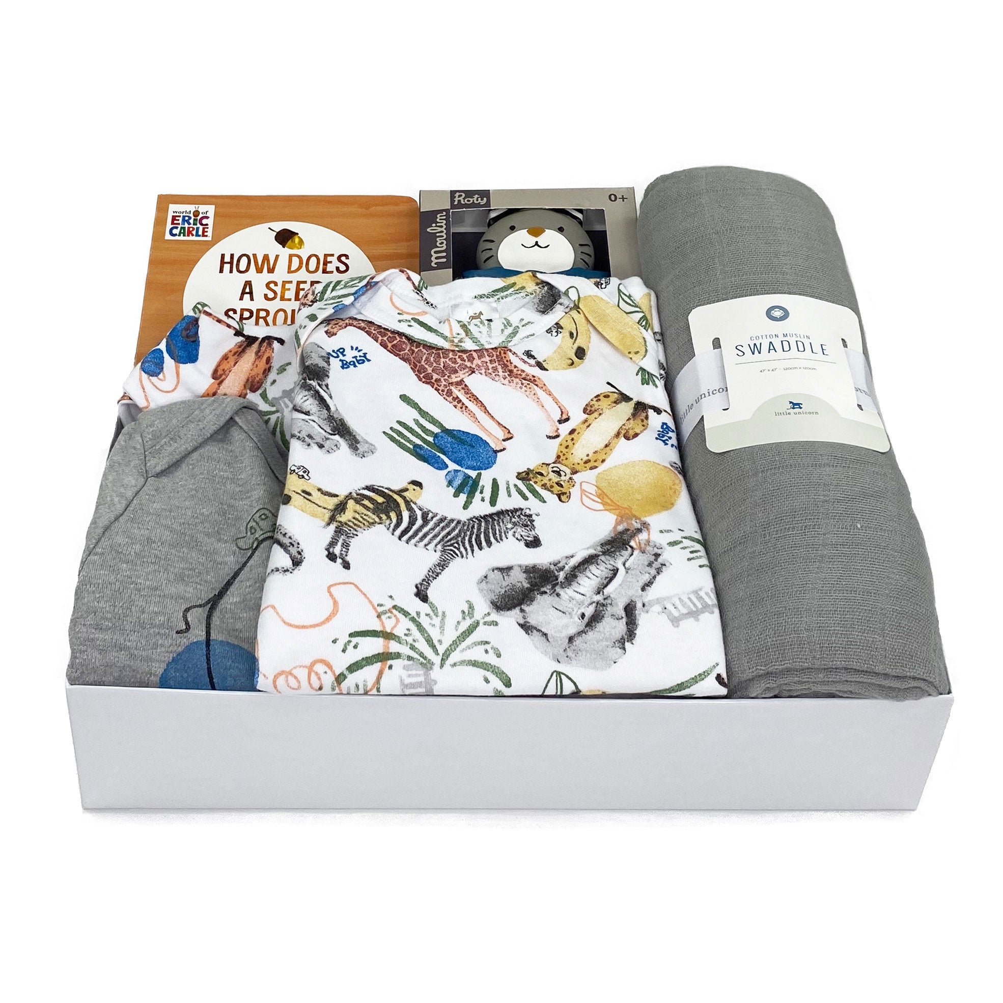 Jungle Themed Baby Boy Gift Box at Bonjour Baby Baskets