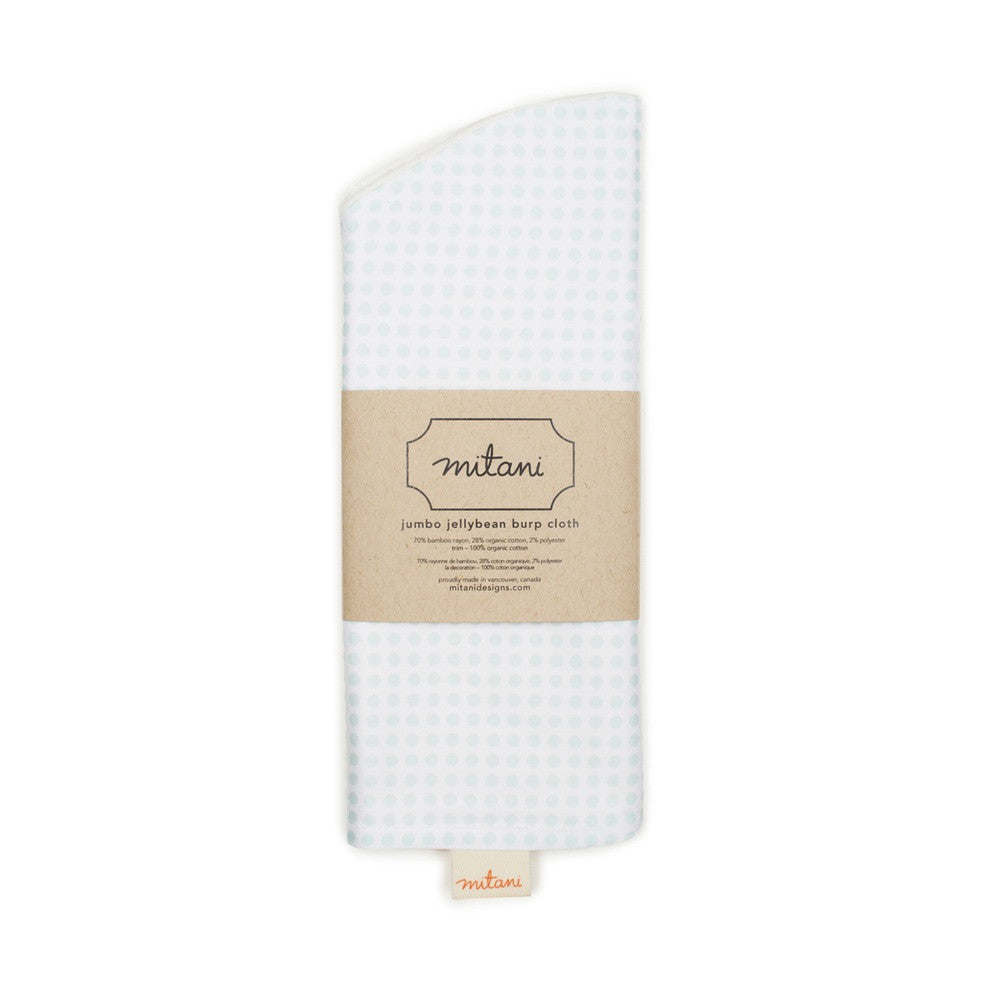 Organic Burp Cloth Mint Dots