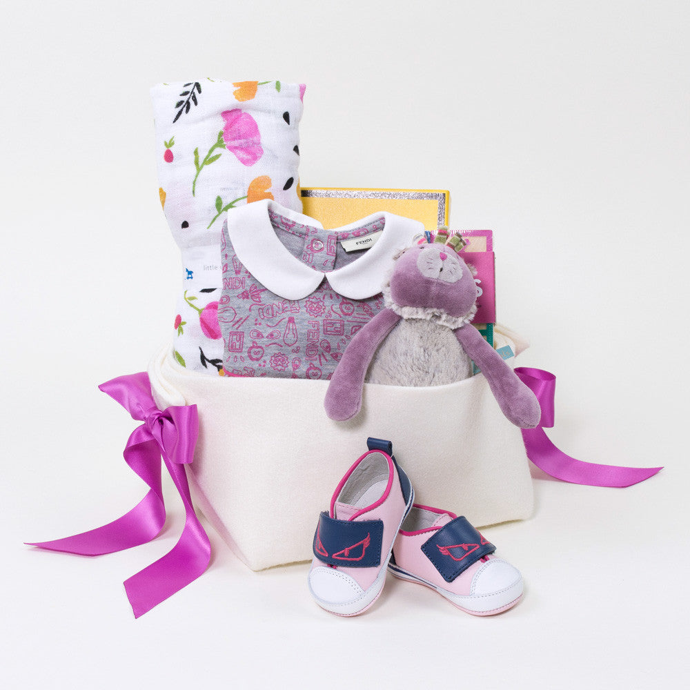 Luxury Baby Girl Gift Basket by Bonjour Baby Baskets