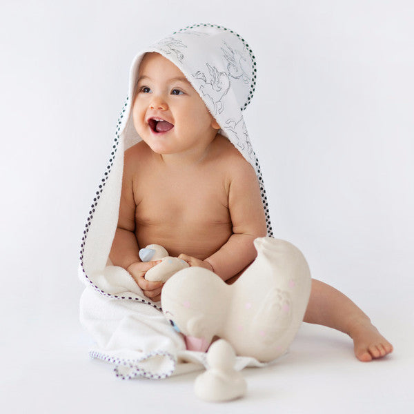 Luxurious Organic Baby Towel with Unicorns